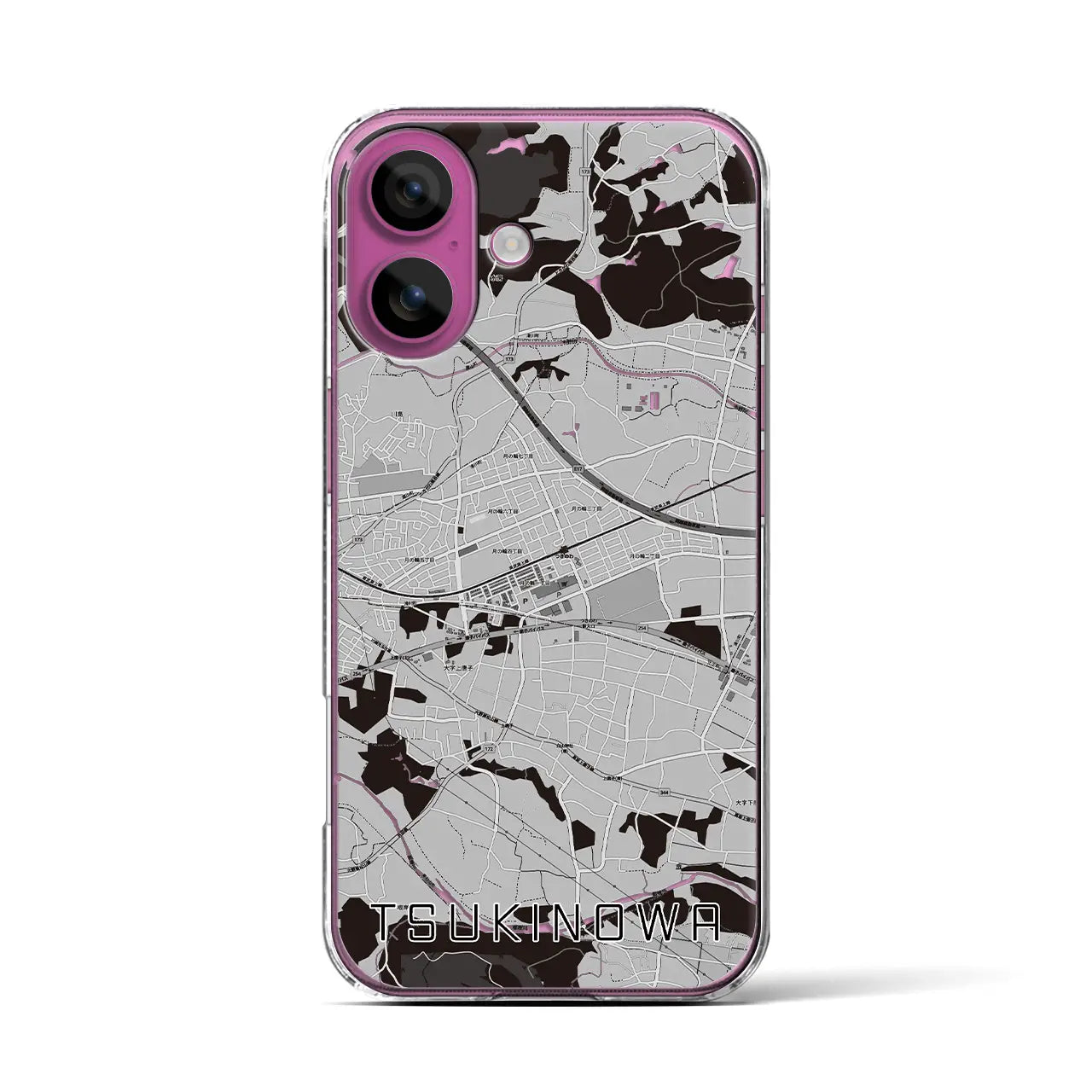 【つきのわ(埼玉県)】地図柄iPhoneケース(クリアタイプ)