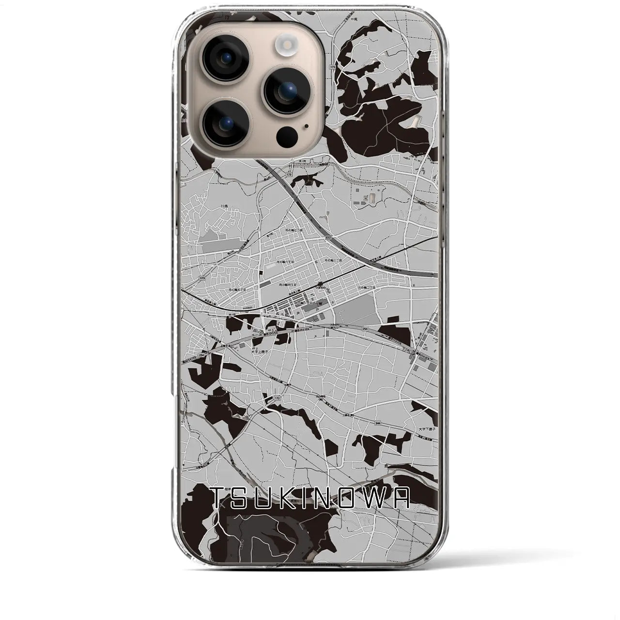 【つきのわ(埼玉県)】地図柄iPhoneケース(クリアタイプ)