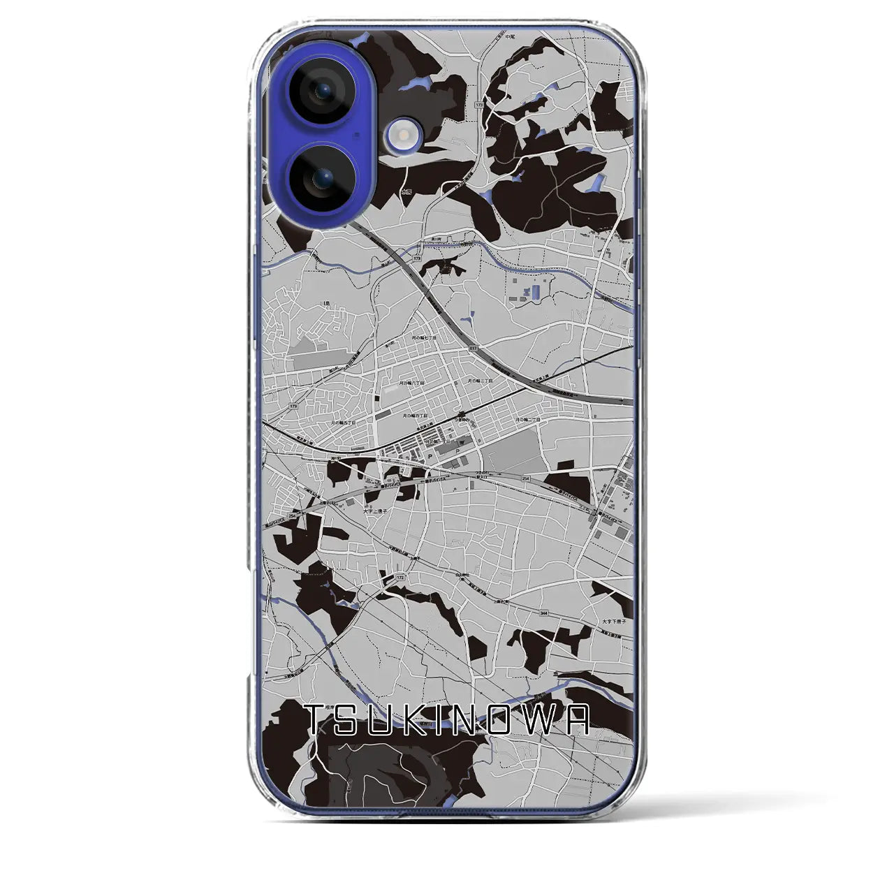 【つきのわ(埼玉県)】地図柄iPhoneケース(クリアタイプ)