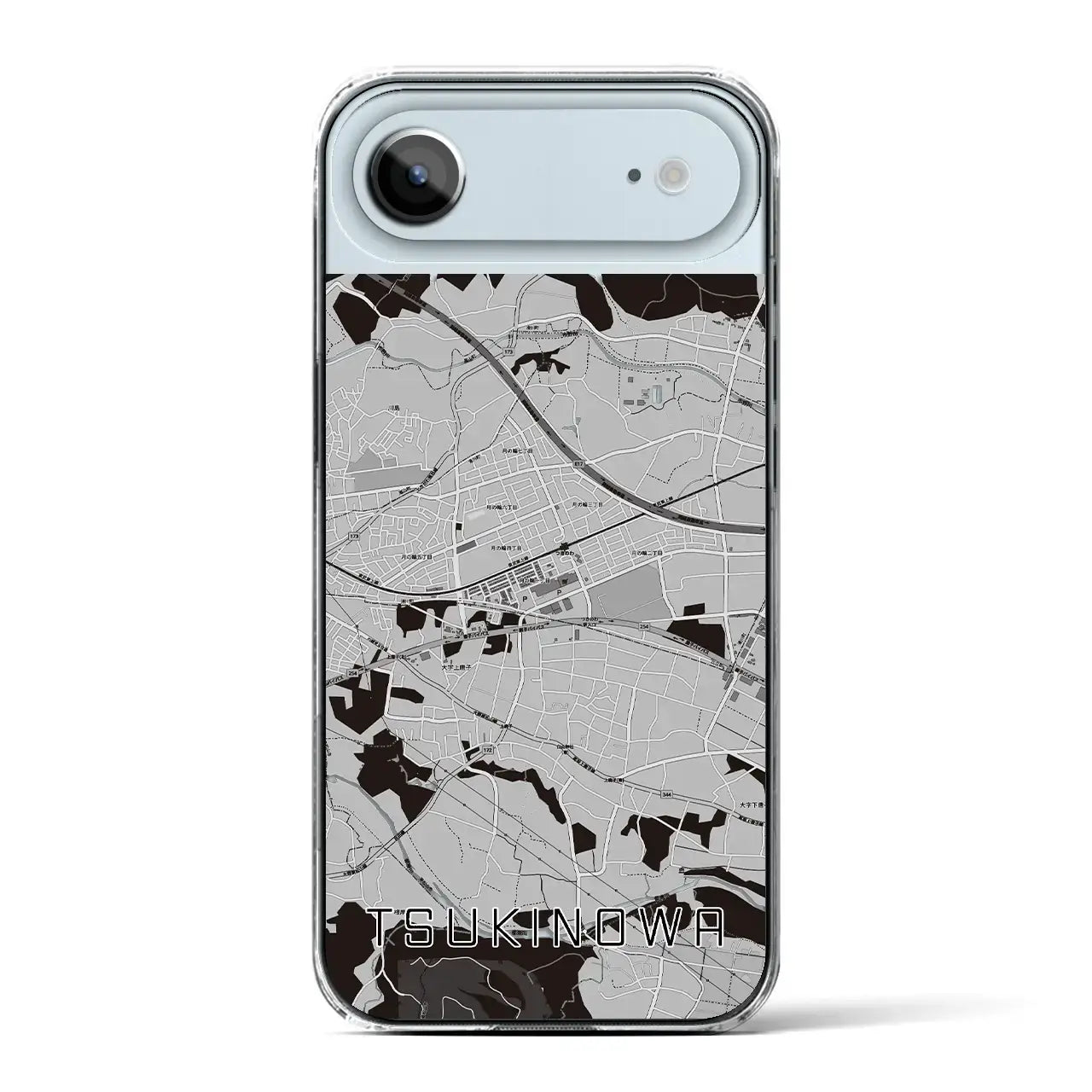 【つきのわ(埼玉県)】地図柄iPhoneケース(クリアタイプ)