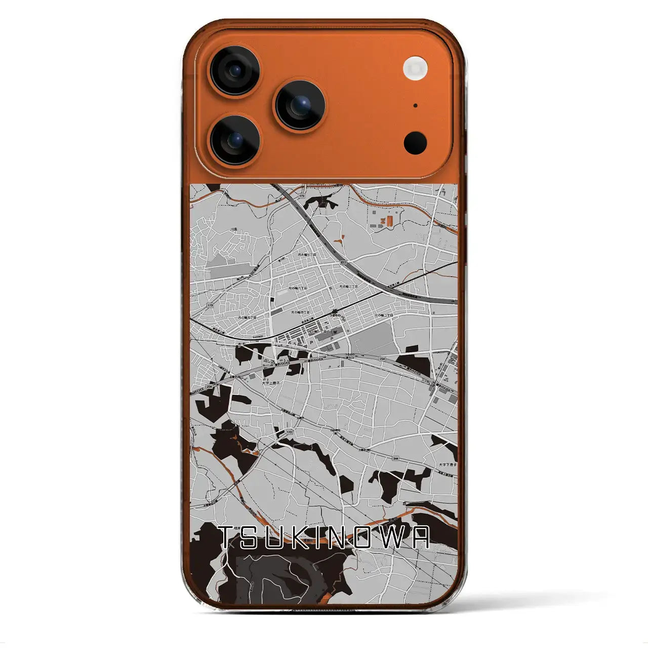 【つきのわ(埼玉県)】地図柄iPhoneケース(クリアタイプ)
