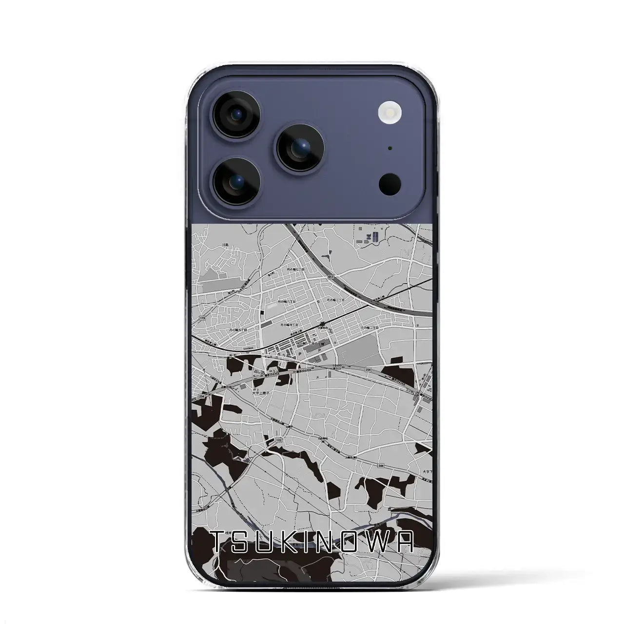 【つきのわ(埼玉県)】地図柄iPhoneケース(クリアタイプ)