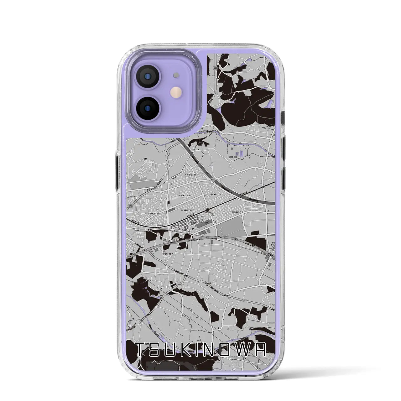 【つきのわ(埼玉県)】地図柄iPhoneケース(MagSafeタイプ)