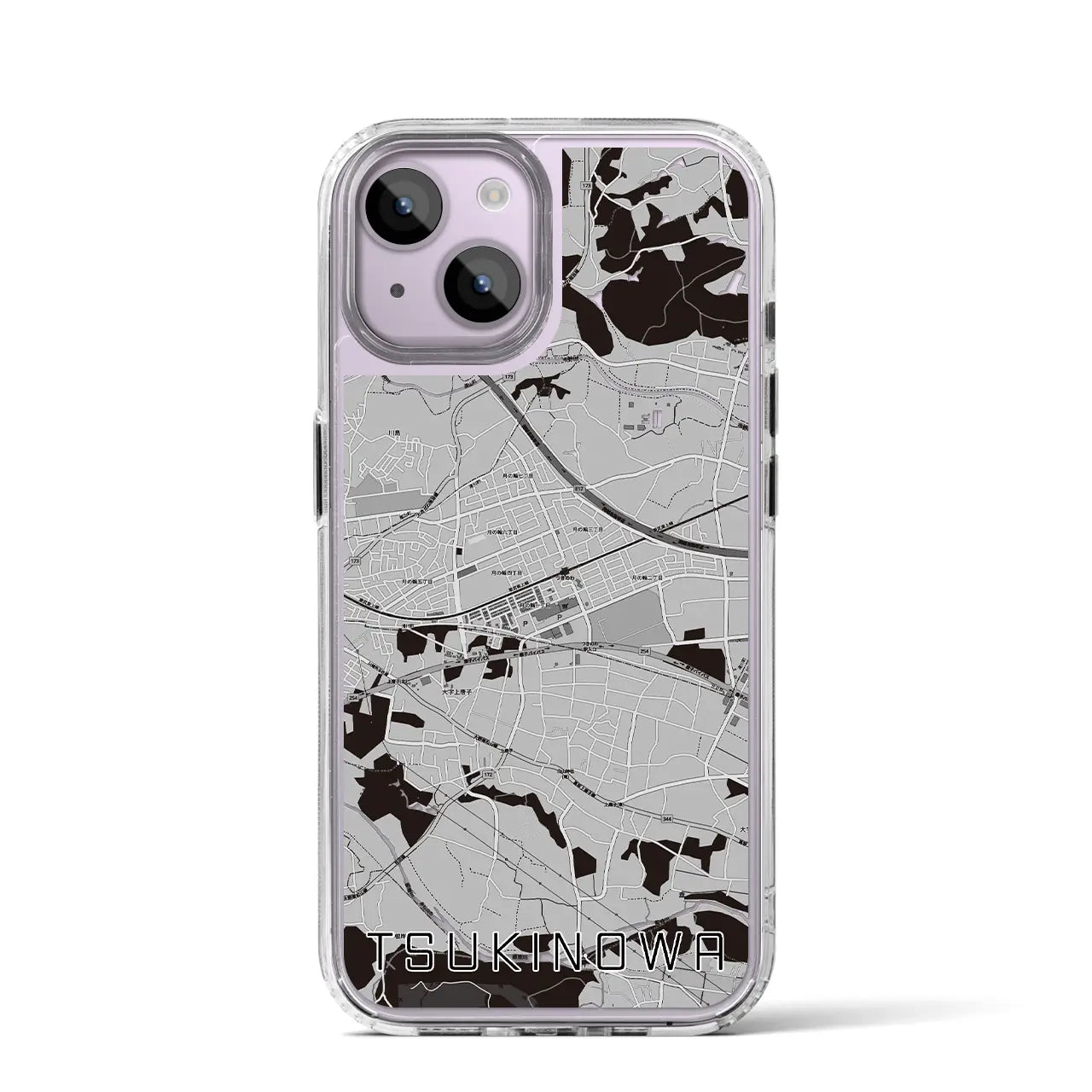 【つきのわ(埼玉県)】地図柄iPhoneケース(MagSafeタイプ)