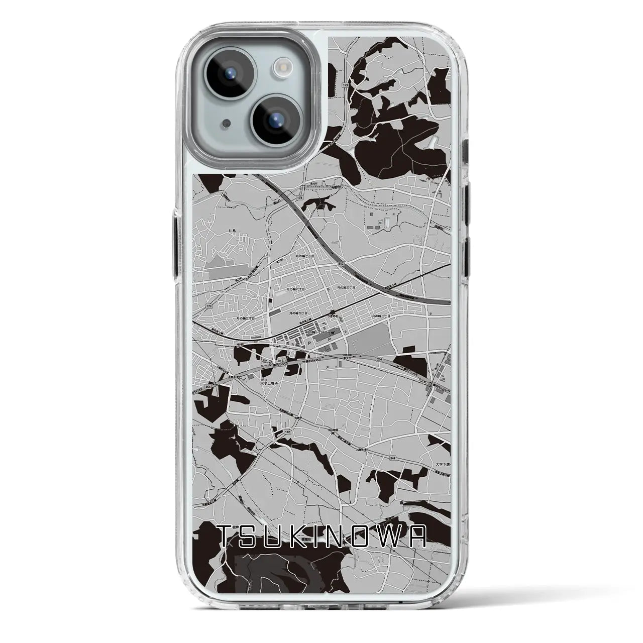 【つきのわ(埼玉県)】地図柄iPhoneケース(MagSafeタイプ)