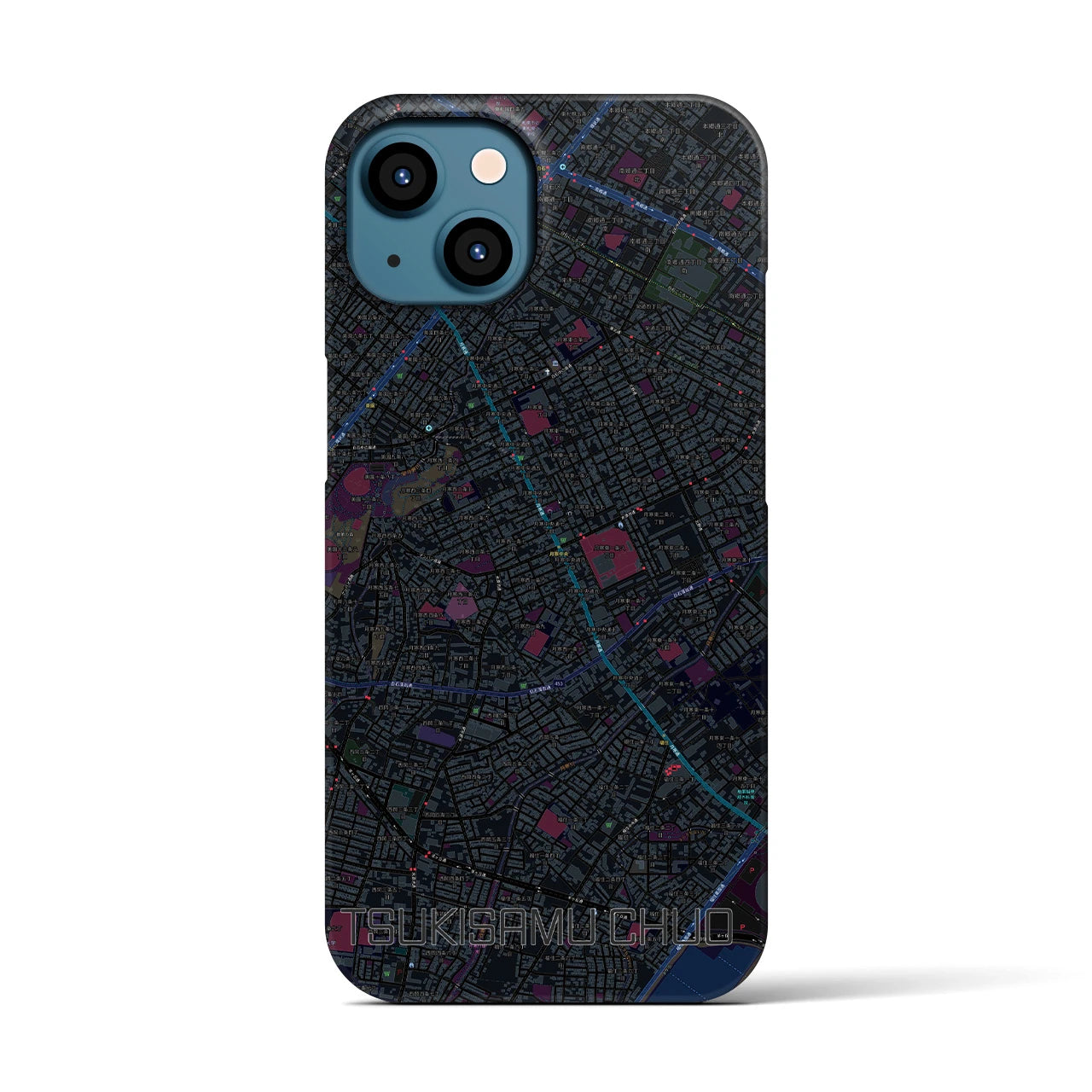 【月寒中央(北海道)】地図柄iPhoneケース(バックカバータイプ)