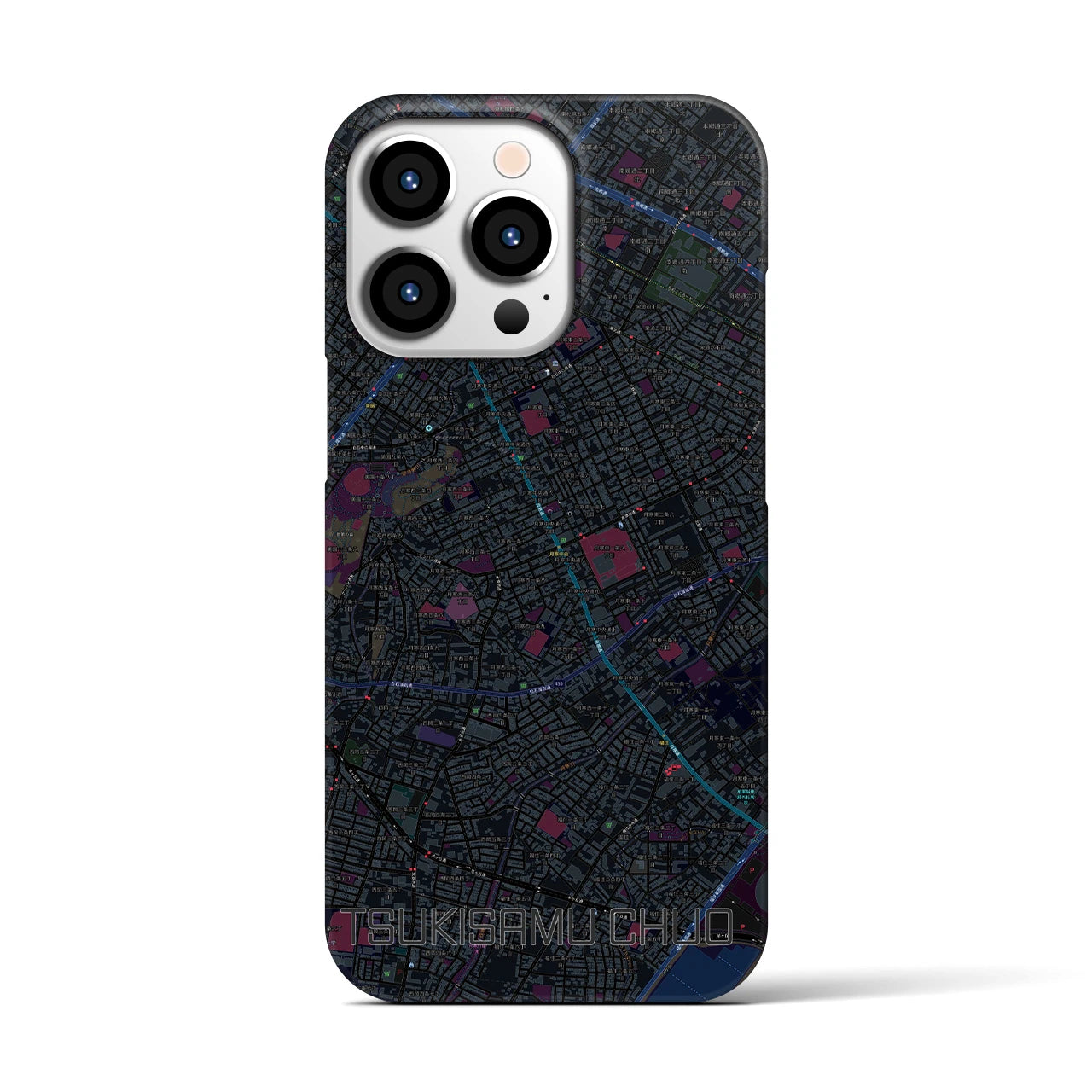 【月寒中央(北海道)】地図柄iPhoneケース(バックカバータイプ)