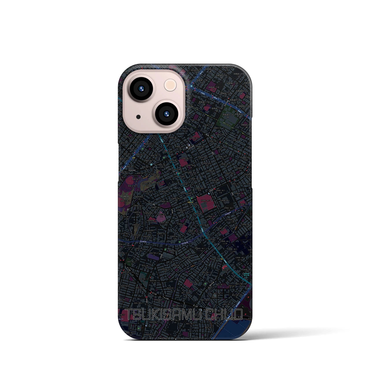 【月寒中央(北海道)】地図柄iPhoneケース(バックカバータイプ)