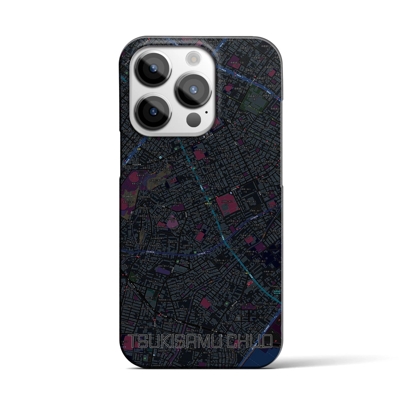 【月寒中央(北海道)】地図柄iPhoneケース(バックカバータイプ)