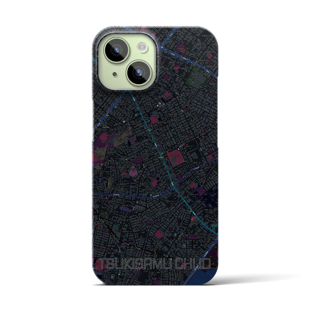 【月寒中央(北海道)】地図柄iPhoneケース(バックカバータイプ)