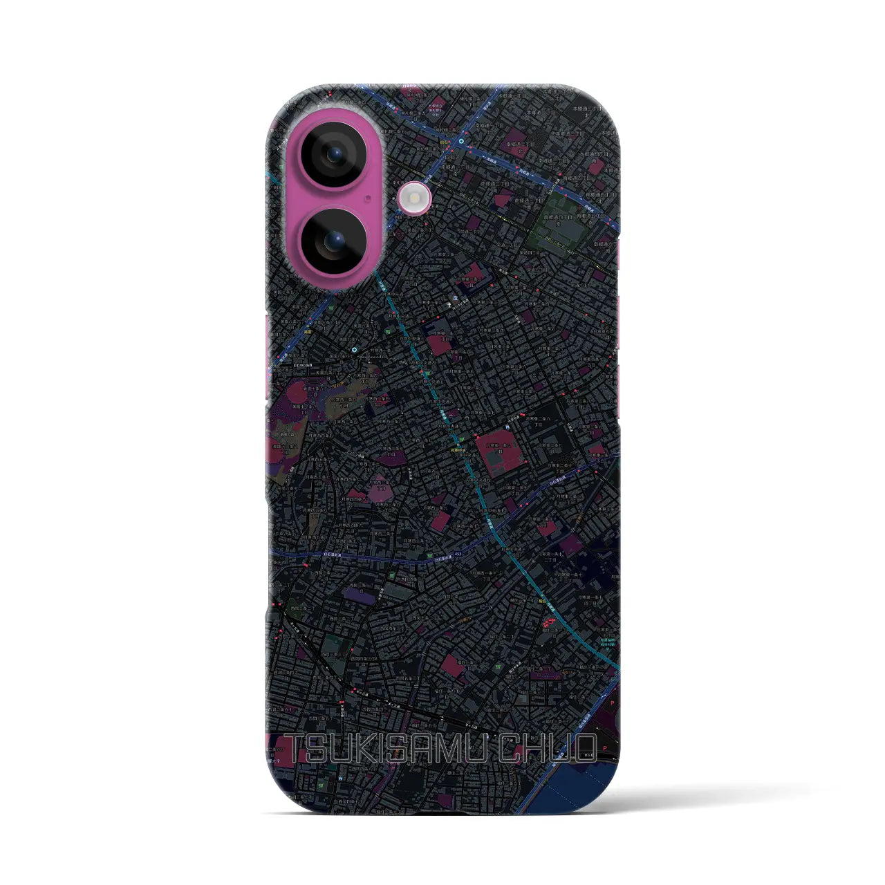 【月寒中央(北海道)】地図柄iPhoneケース(バックカバータイプ)
