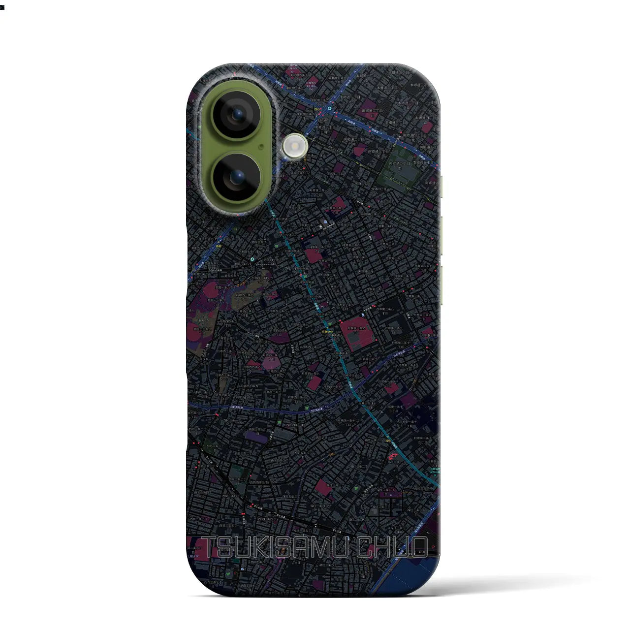 【月寒中央(北海道)】地図柄iPhoneケース(バックカバータイプ)