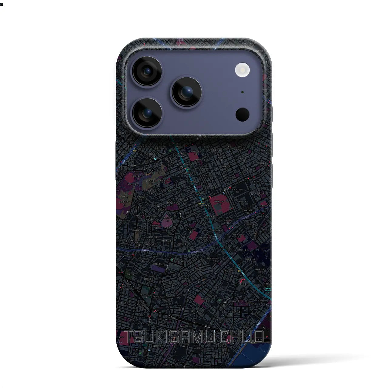 【月寒中央(北海道)】地図柄iPhoneケース(バックカバータイプ)