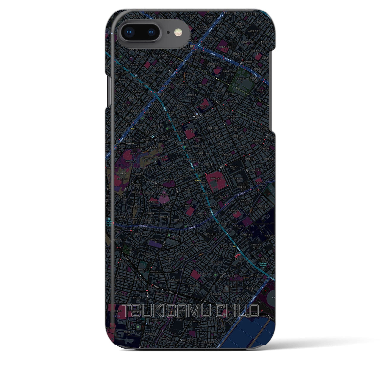 【月寒中央(北海道)】地図柄iPhoneケース(バックカバータイプ)