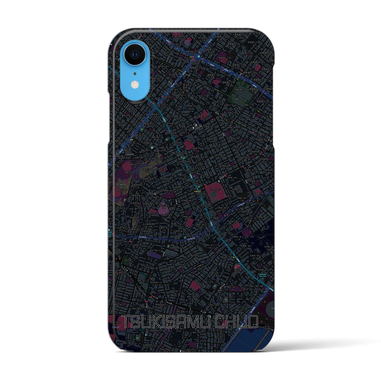 【月寒中央(北海道)】地図柄iPhoneケース(バックカバータイプ)