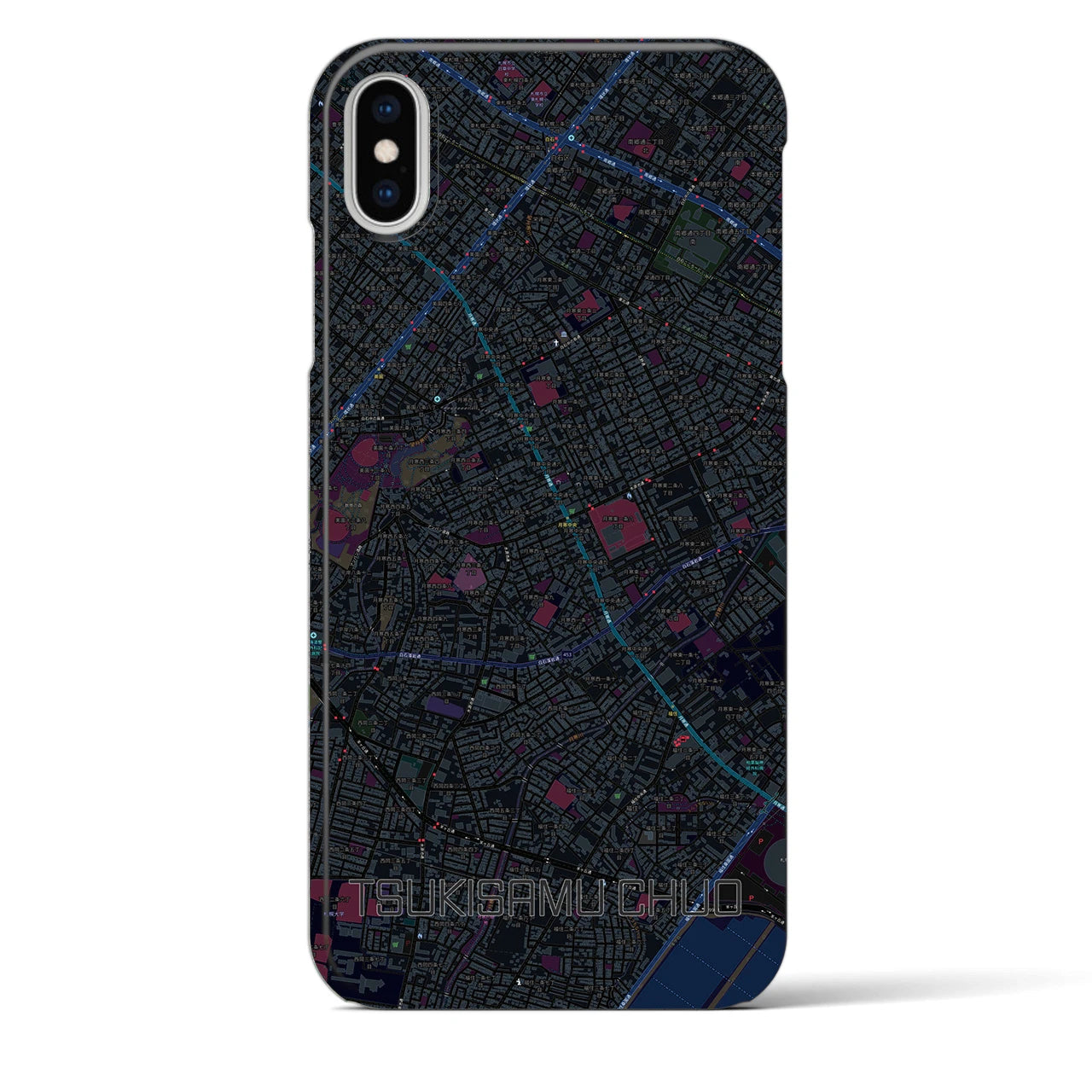 【月寒中央(北海道)】地図柄iPhoneケース(バックカバータイプ)