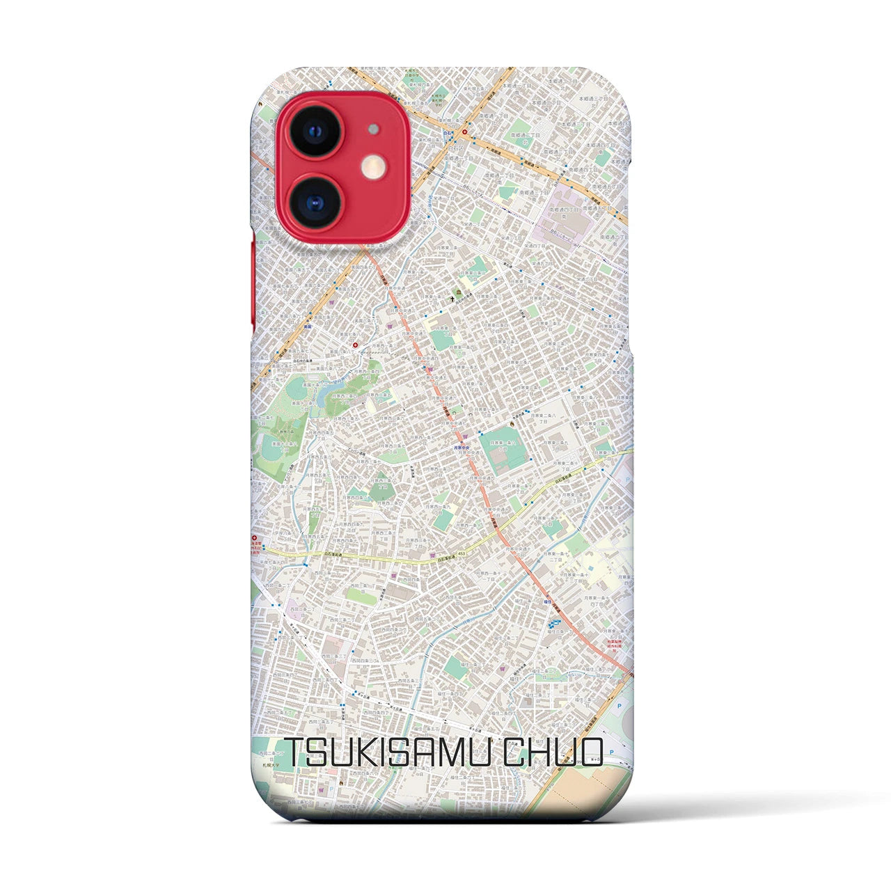 【月寒中央(北海道)】地図柄iPhoneケース(バックカバータイプ)