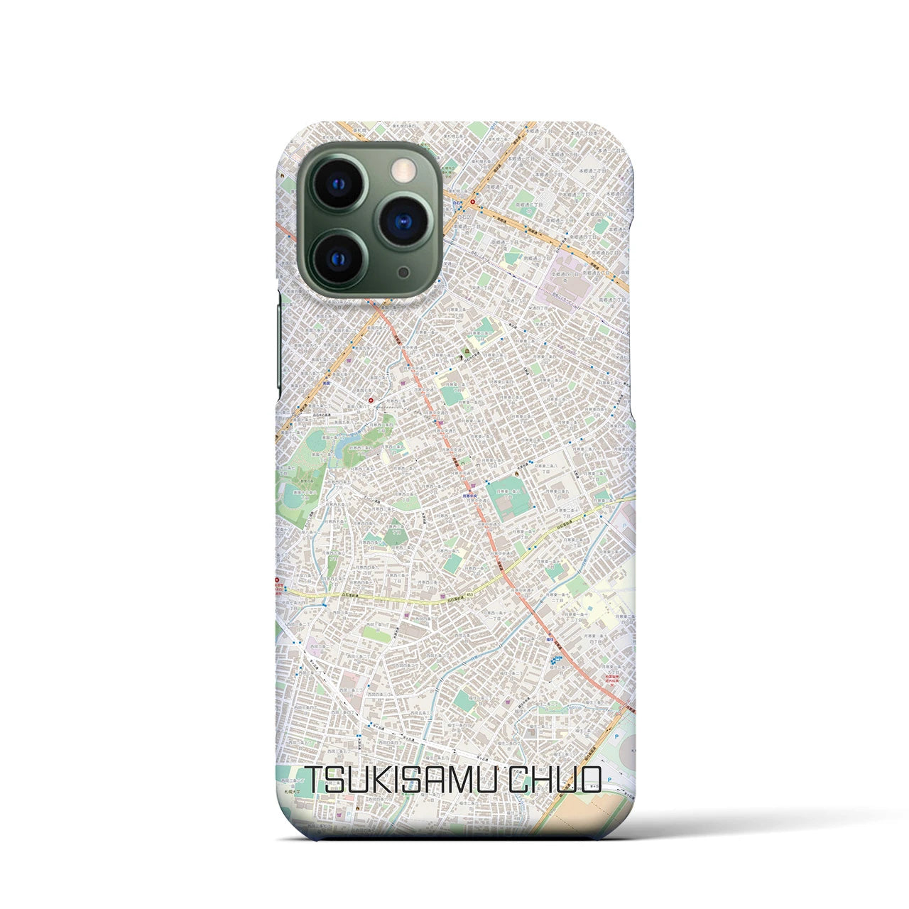 【月寒中央(北海道)】地図柄iPhoneケース(バックカバータイプ)