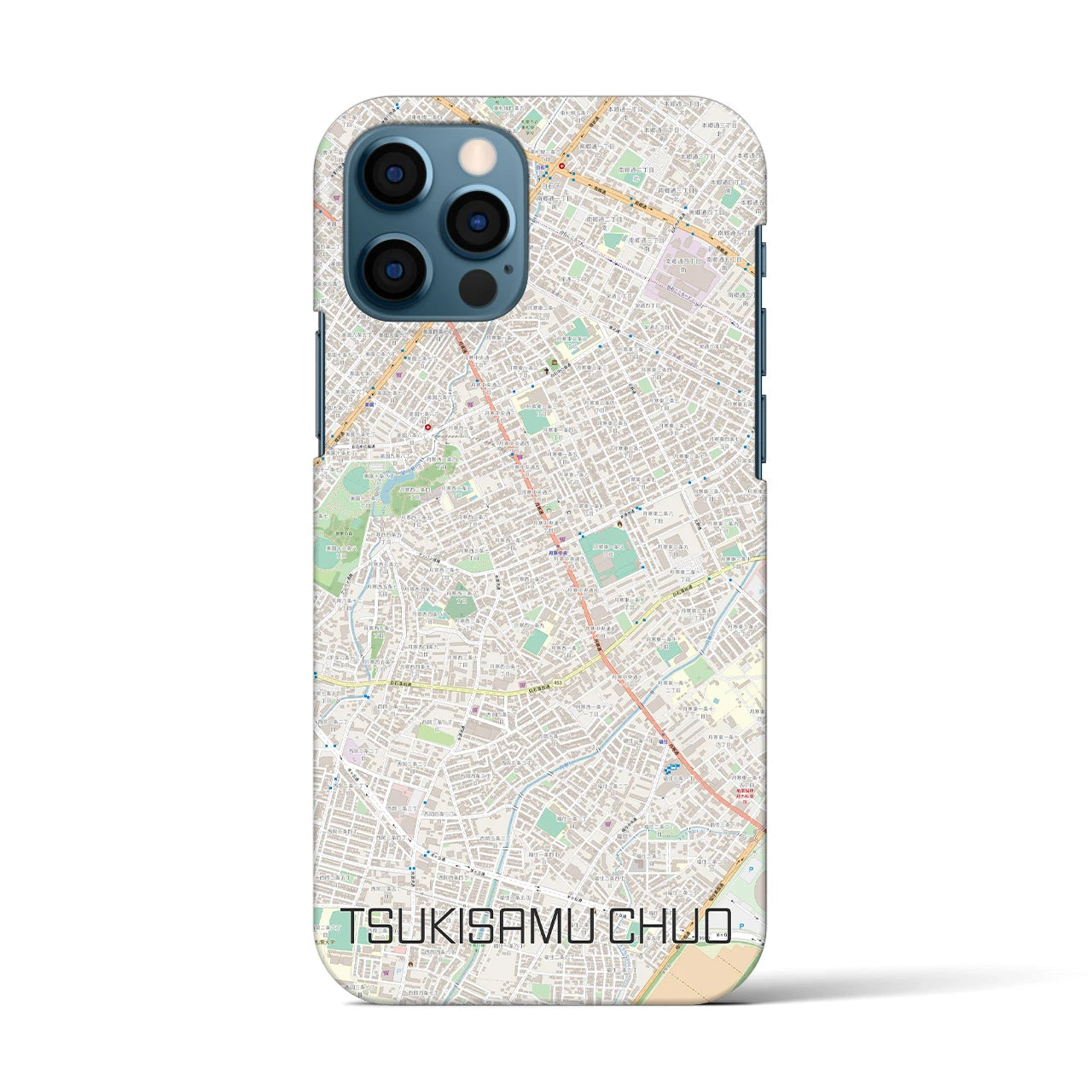【月寒中央(北海道)】地図柄iPhoneケース(バックカバータイプ)