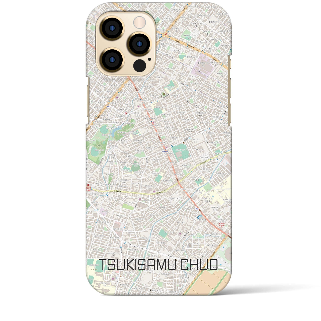 【月寒中央(北海道)】地図柄iPhoneケース(バックカバータイプ)