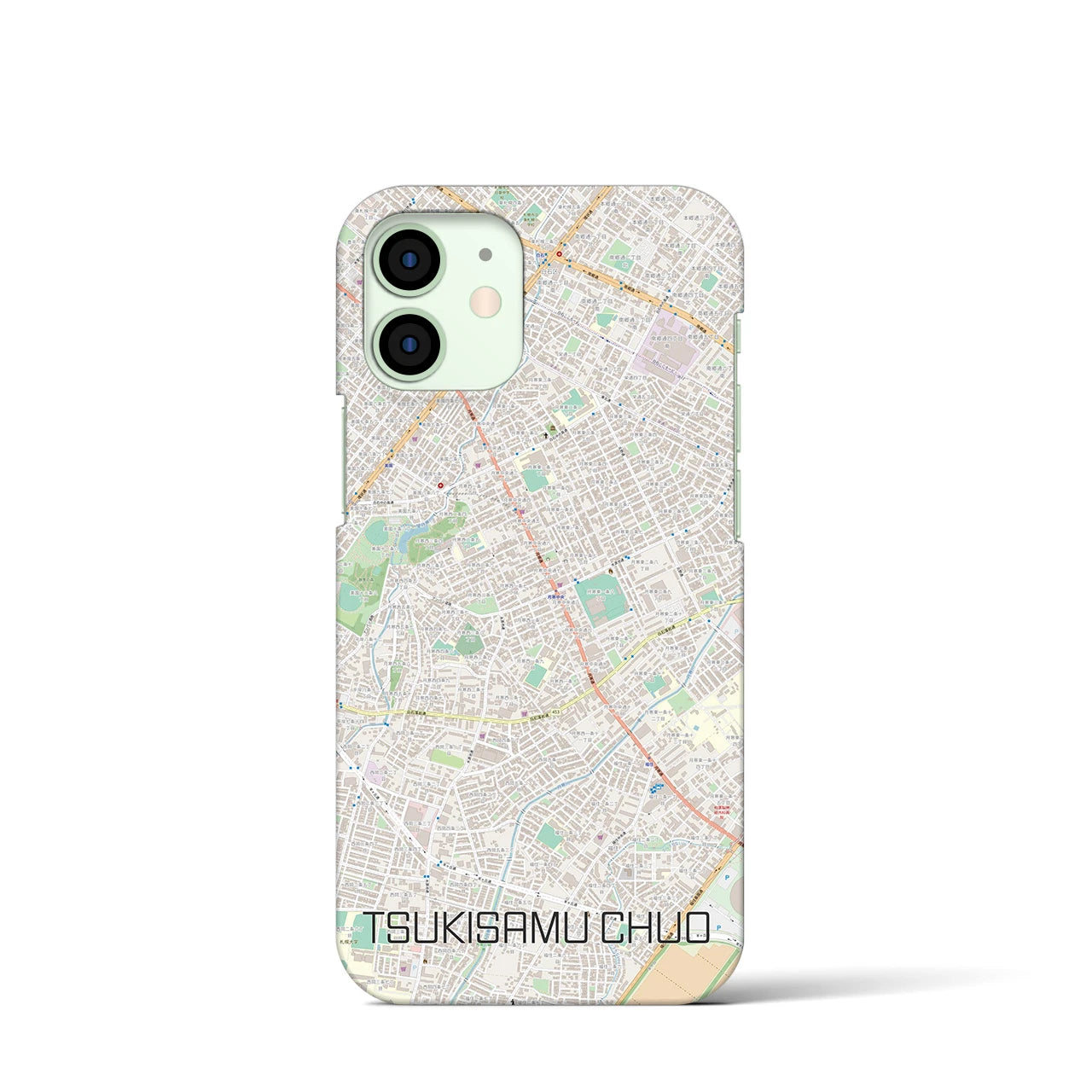 【月寒中央(北海道)】地図柄iPhoneケース(バックカバータイプ)