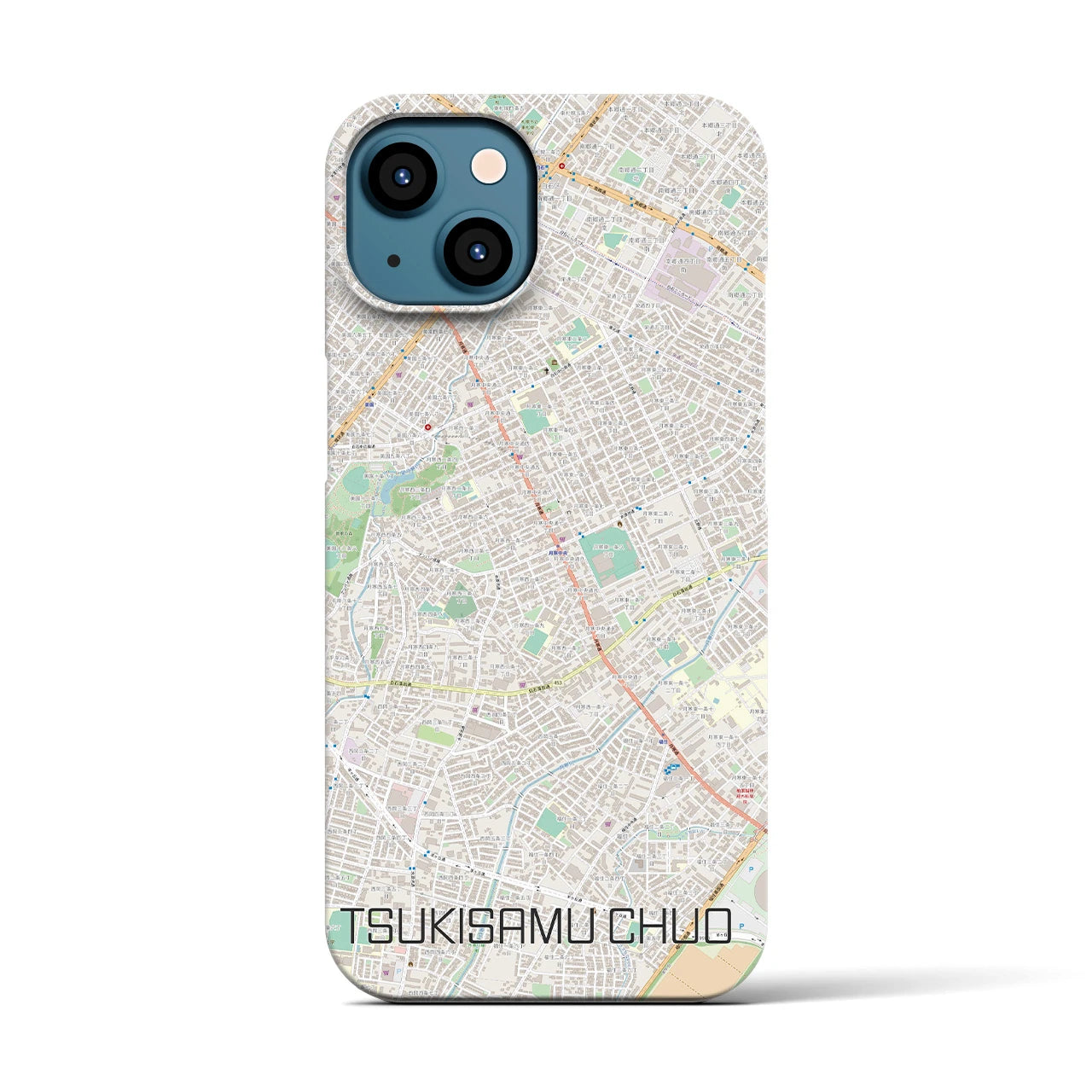 【月寒中央(北海道)】地図柄iPhoneケース(バックカバータイプ)