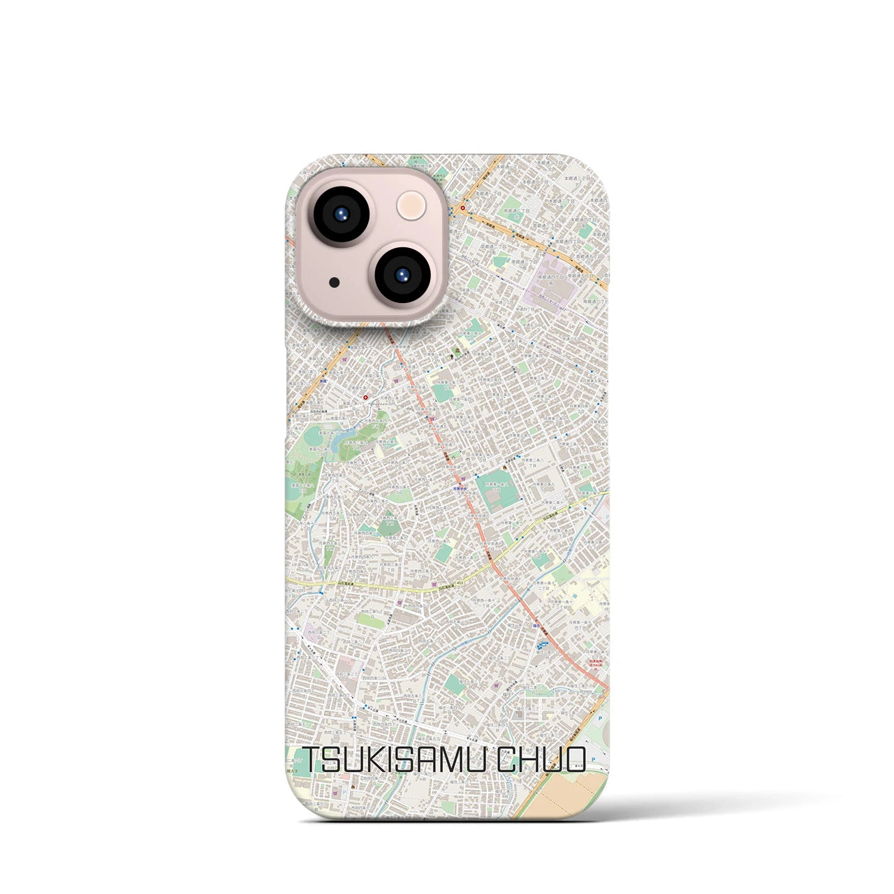 【月寒中央(北海道)】地図柄iPhoneケース(バックカバータイプ)