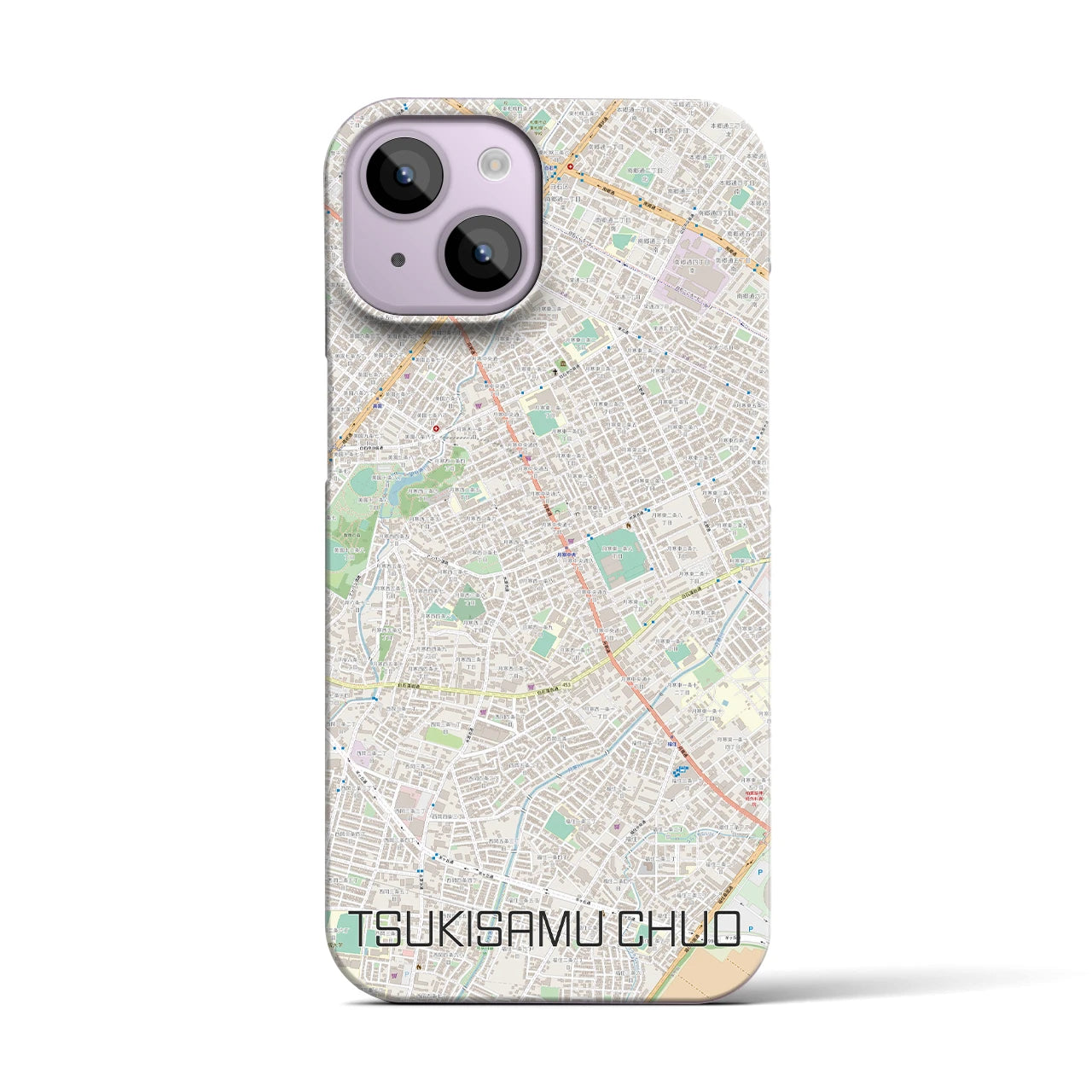 【月寒中央(北海道)】地図柄iPhoneケース(バックカバータイプ)