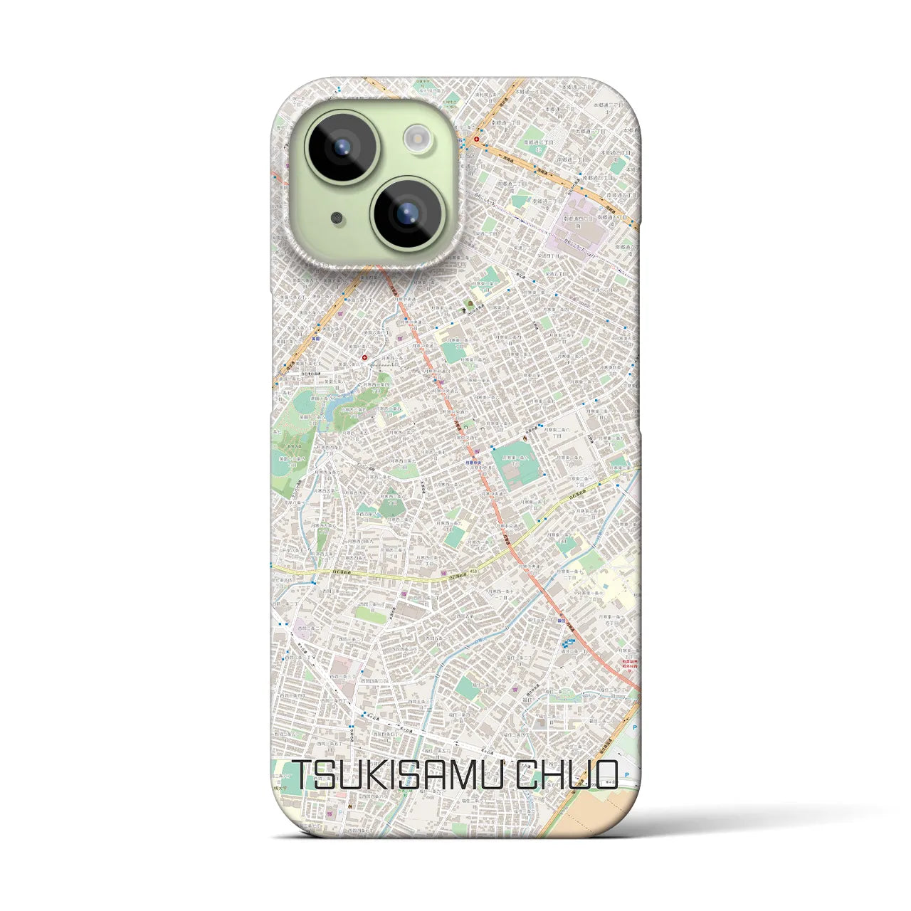 【月寒中央(北海道)】地図柄iPhoneケース(バックカバータイプ)
