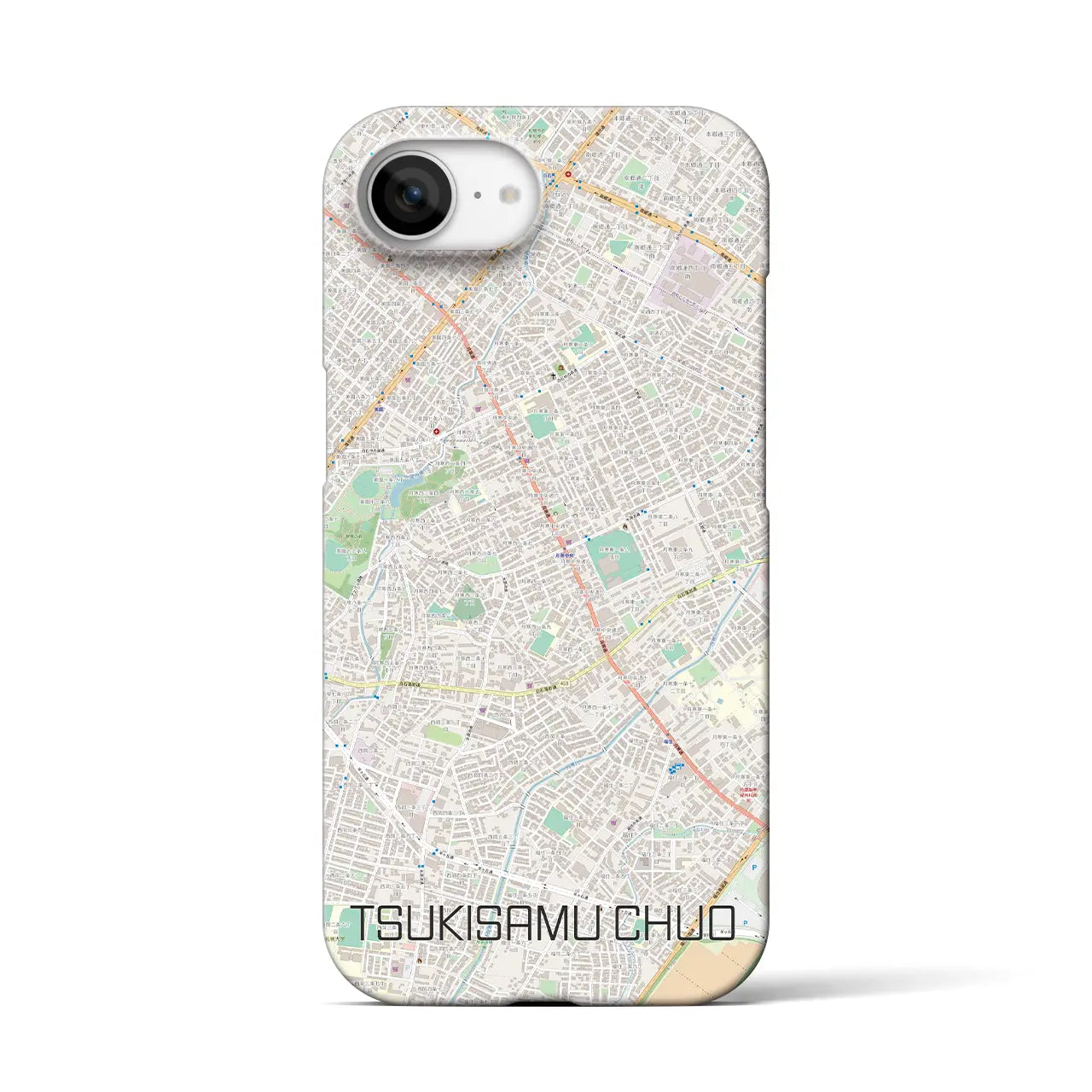 【月寒中央(北海道)】地図柄iPhoneケース(バックカバータイプ)