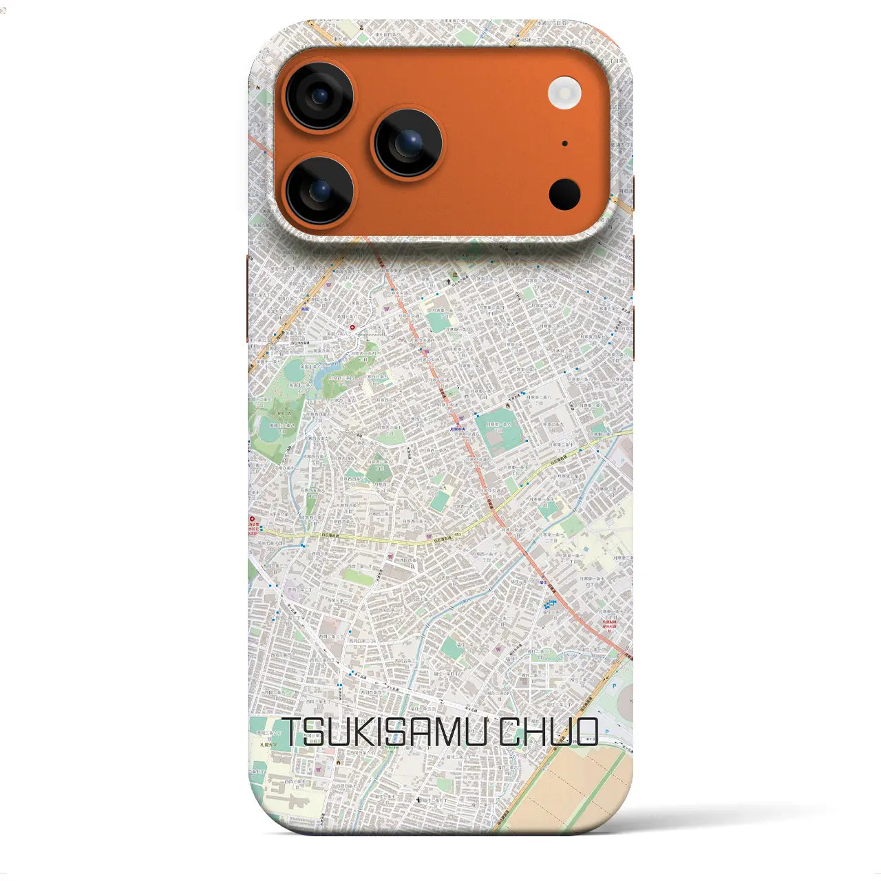 【月寒中央(北海道)】地図柄iPhoneケース(バックカバータイプ)