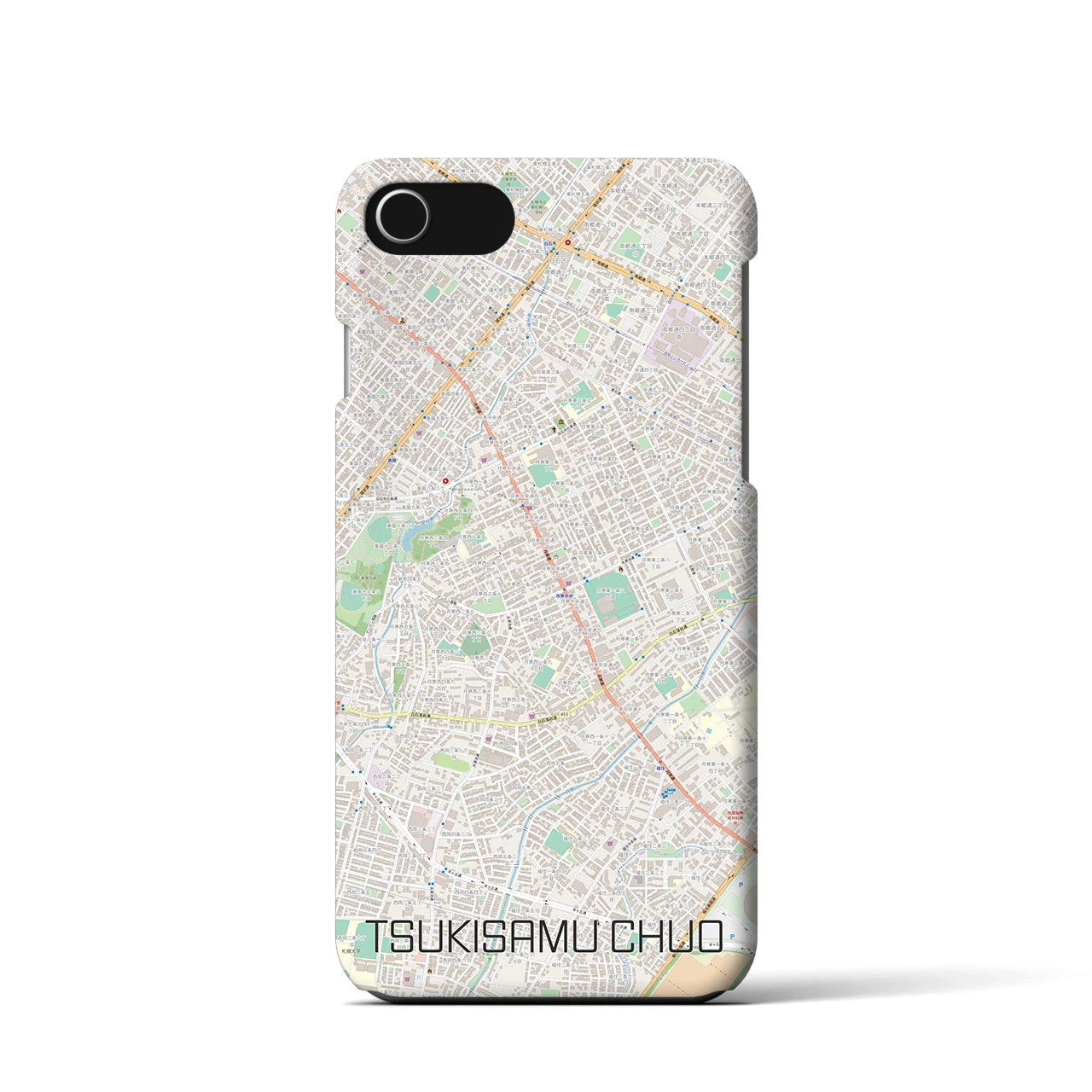 【月寒中央(北海道)】地図柄iPhoneケース(バックカバータイプ)
