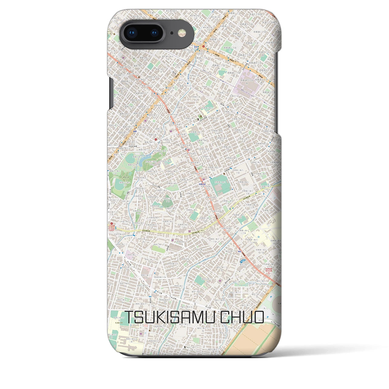 【月寒中央(北海道)】地図柄iPhoneケース(バックカバータイプ)
