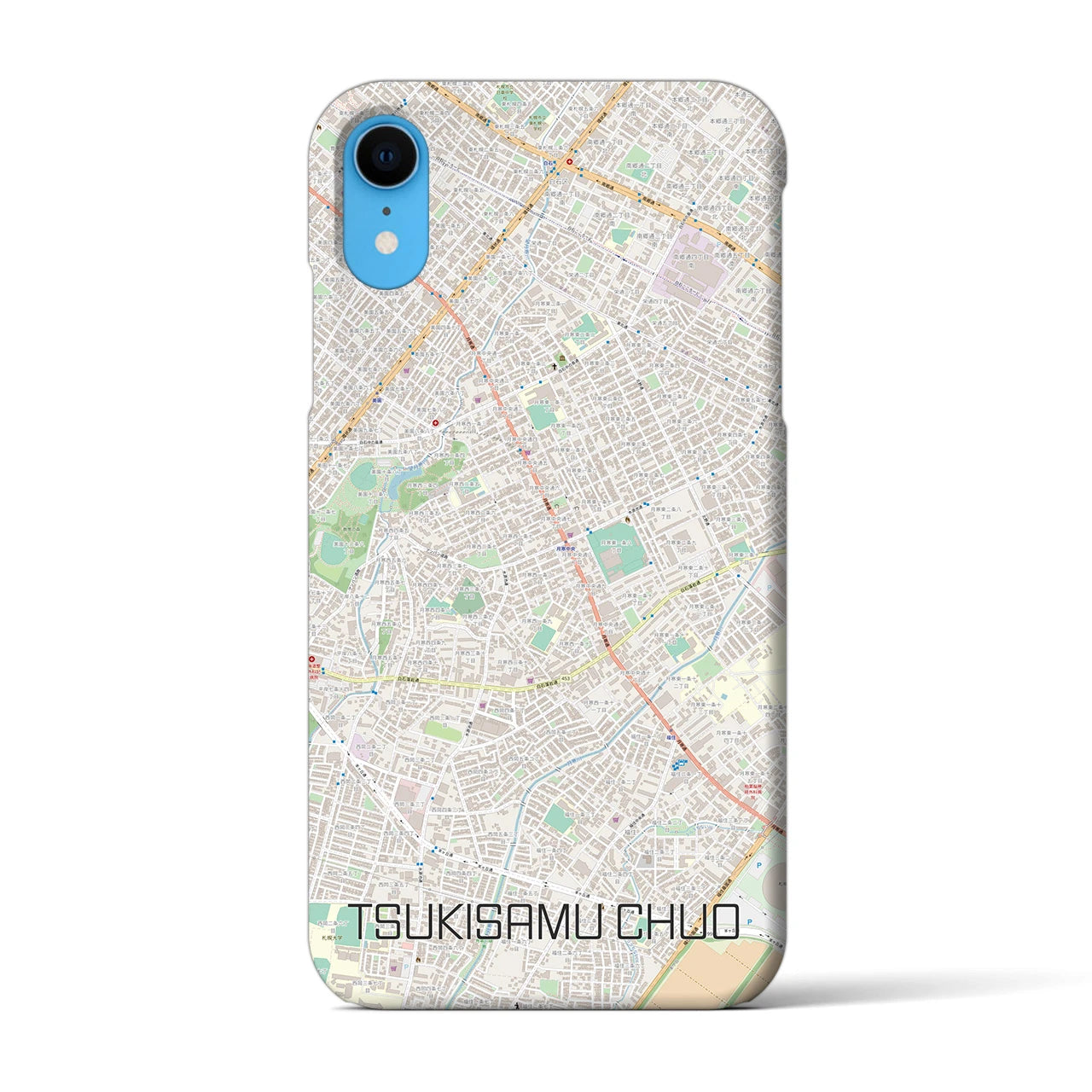 【月寒中央(北海道)】地図柄iPhoneケース(バックカバータイプ)