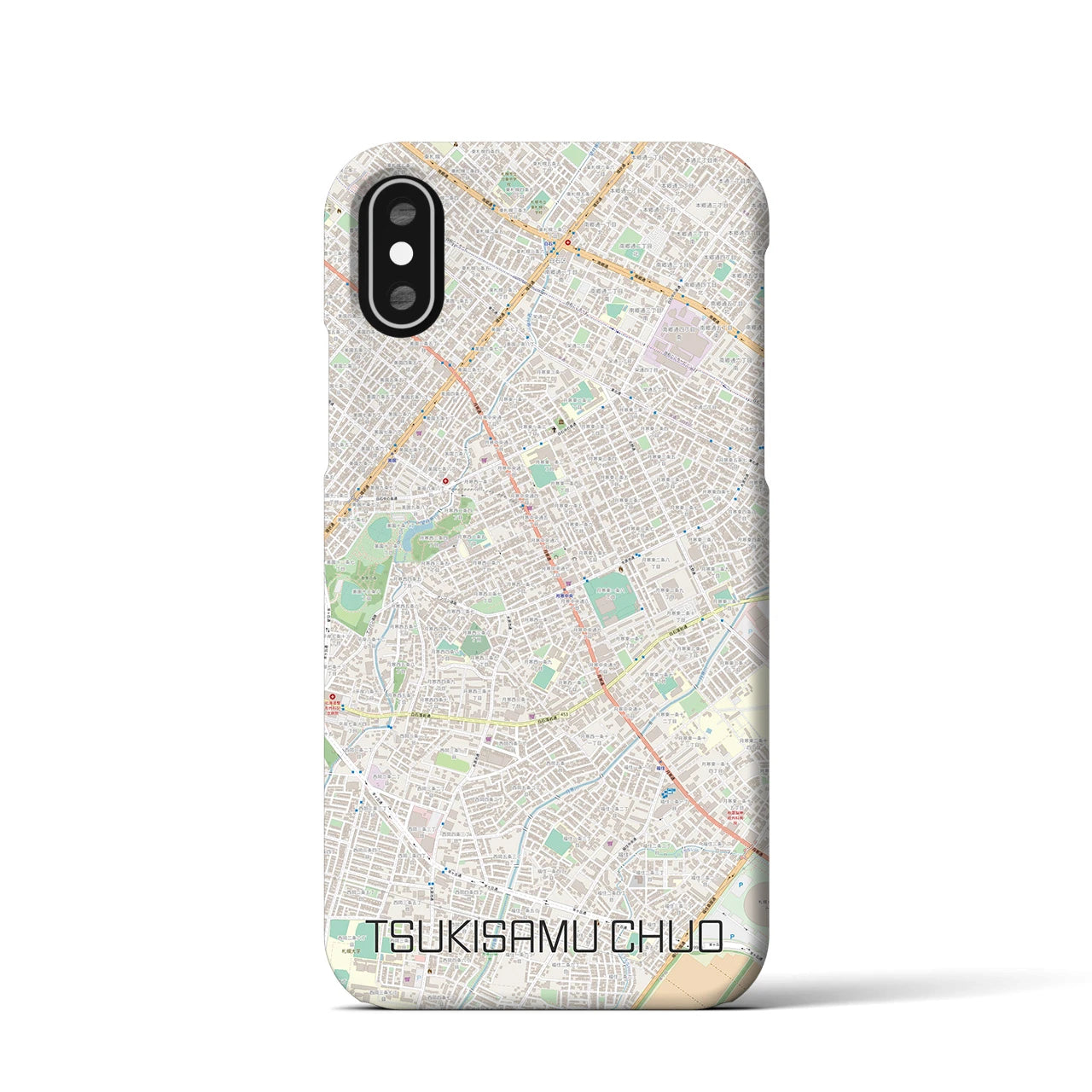 【月寒中央(北海道)】地図柄iPhoneケース(バックカバータイプ)