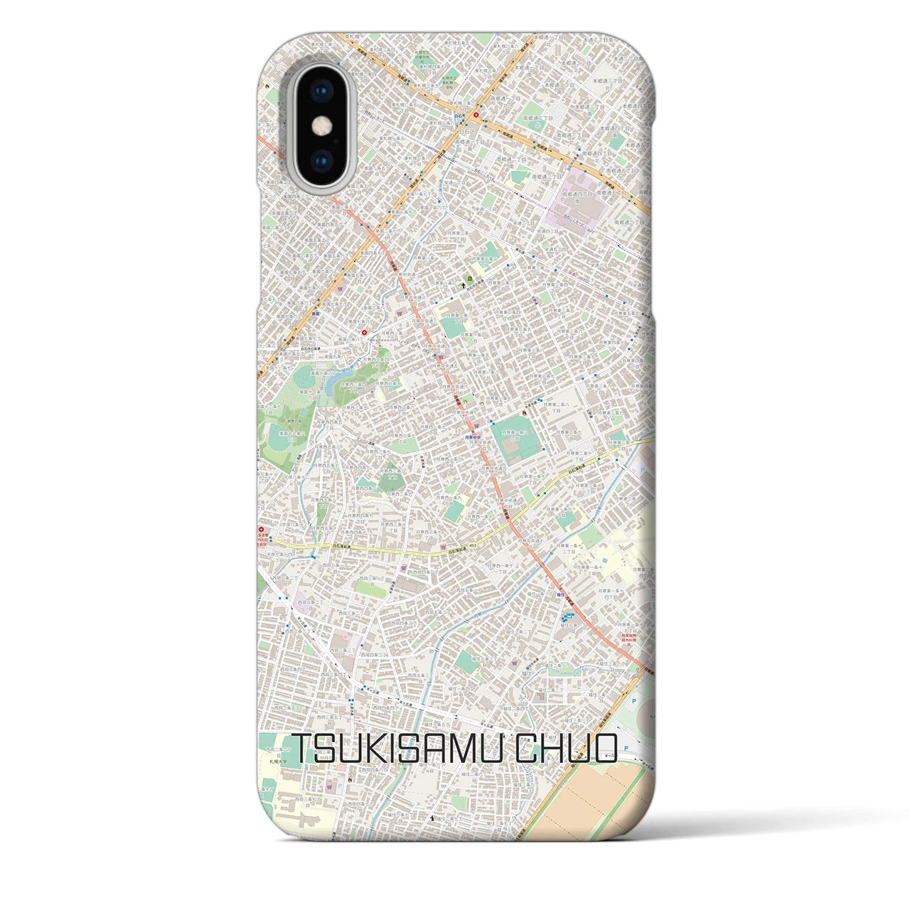 【月寒中央(北海道)】地図柄iPhoneケース(バックカバータイプ)