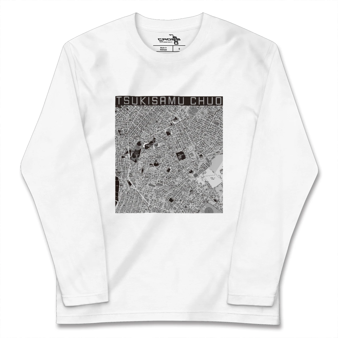 【月寒中央(北海道)】地図柄ロングスリーブTシャツ