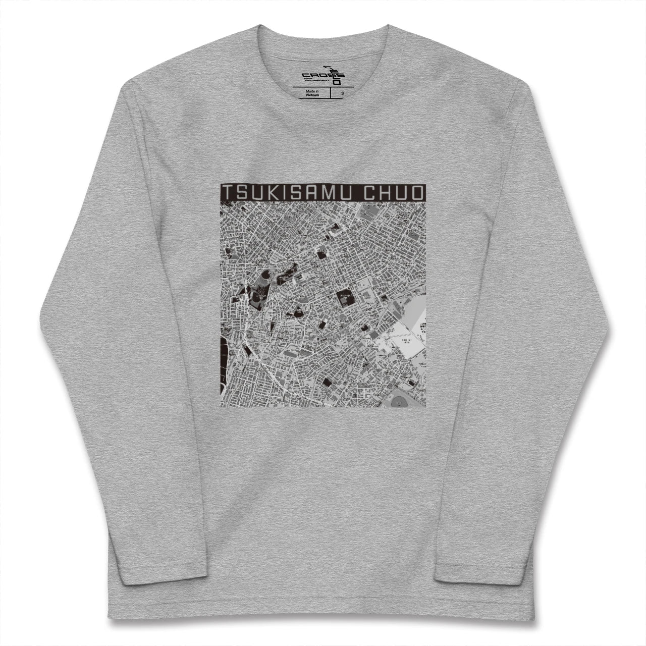 【月寒中央(北海道)】地図柄ロングスリーブTシャツ