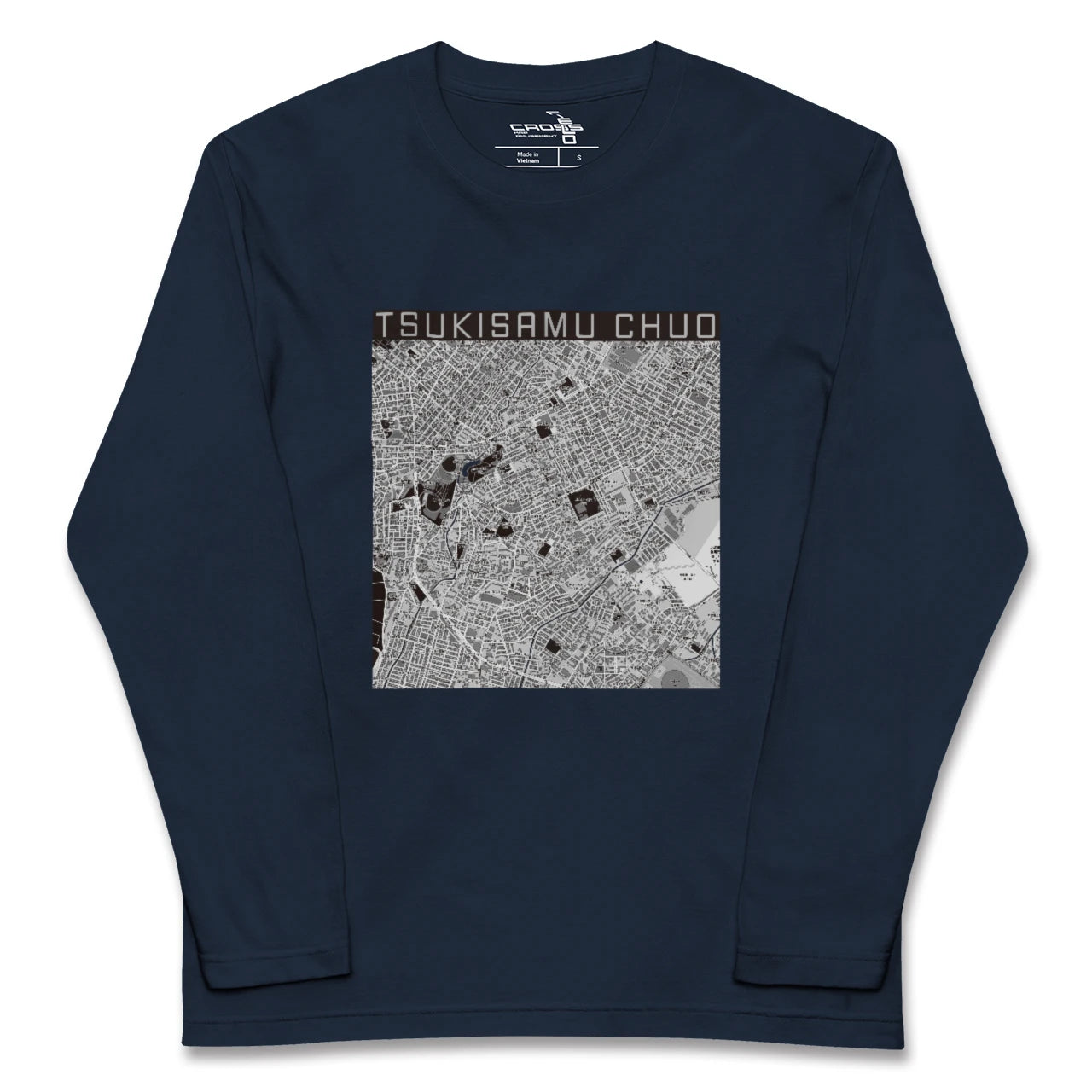 【月寒中央(北海道)】地図柄ロングスリーブTシャツ