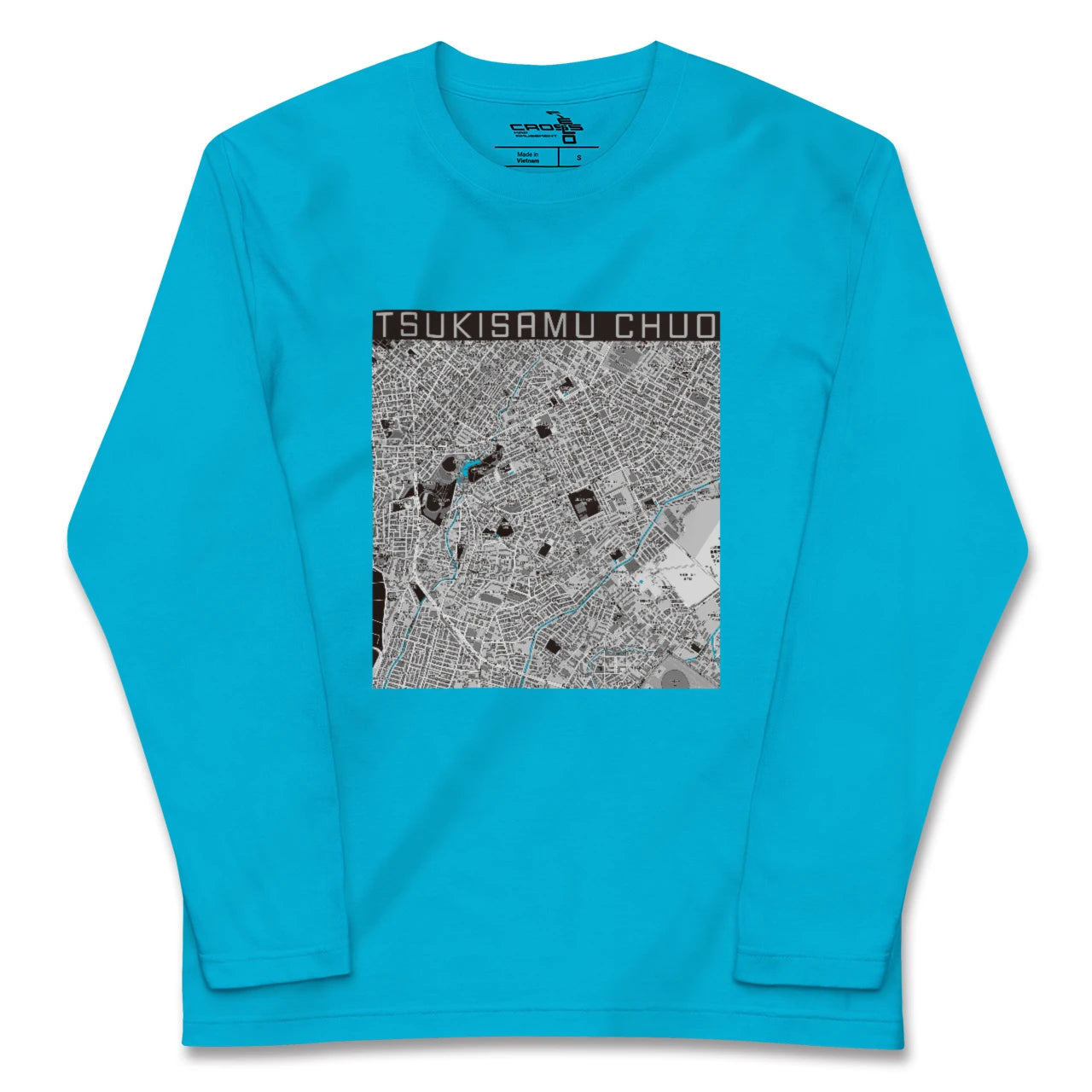 【月寒中央(北海道)】地図柄ロングスリーブTシャツ