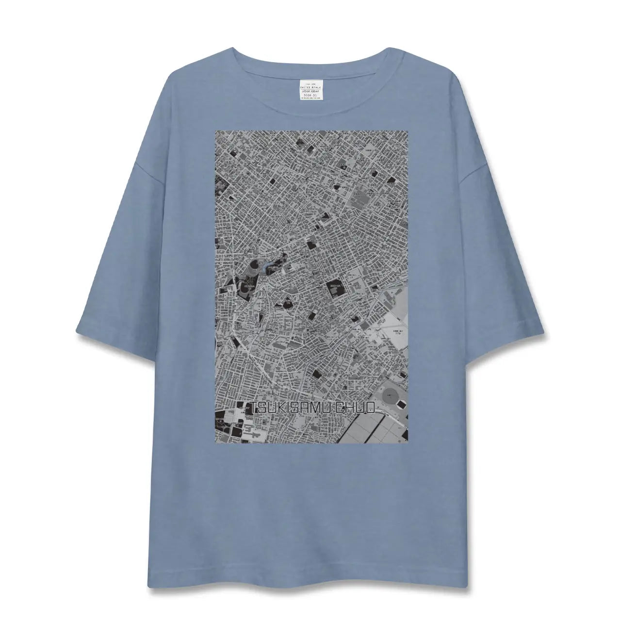 【月寒中央(北海道)】地図柄ビッグシルエットTシャツ