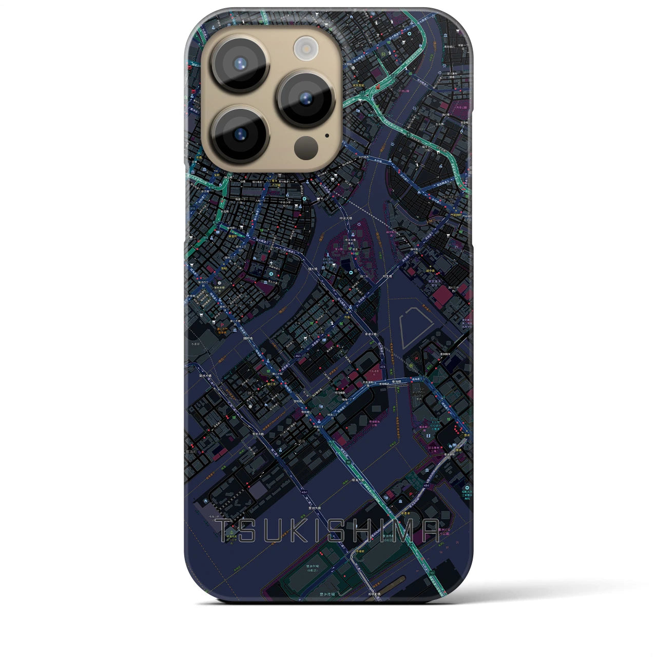 【月島(東京都)】地図柄iPhoneケース(バックカバータイプ)