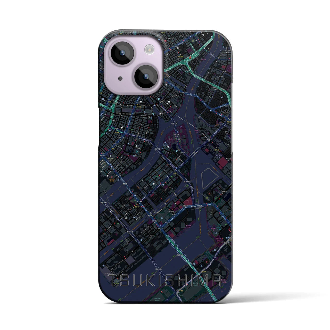 【月島(東京都)】地図柄iPhoneケース(バックカバータイプ)