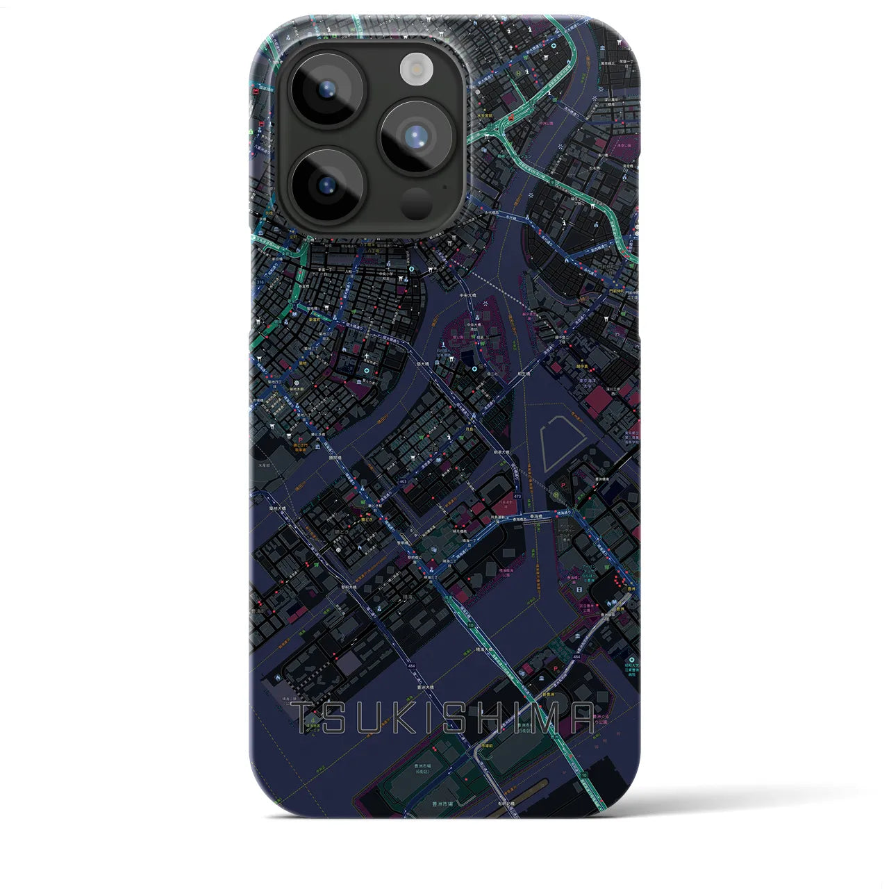 【月島(東京都)】地図柄iPhoneケース(バックカバータイプ)