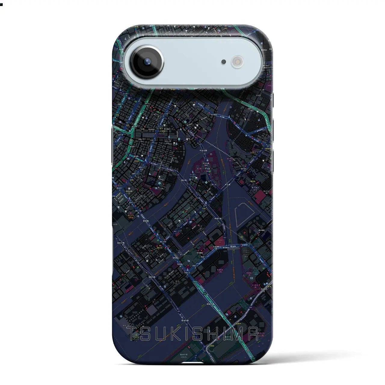 【月島(東京都)】地図柄iPhoneケース(バックカバータイプ)