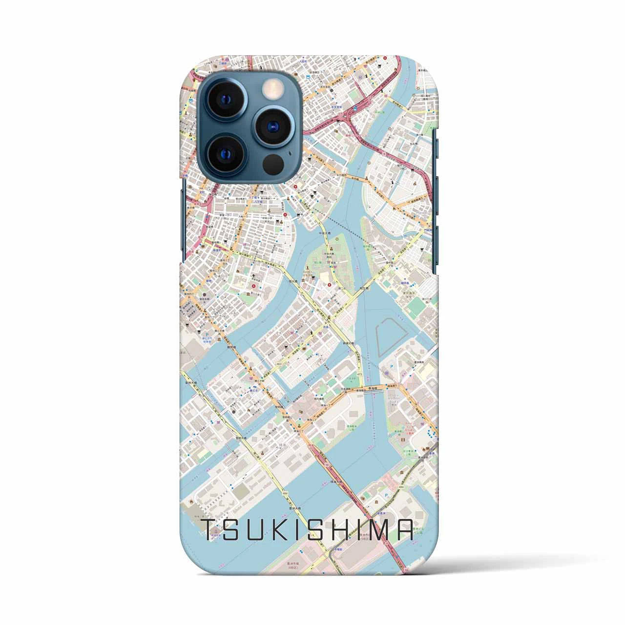 【月島(東京都)】地図柄iPhoneケース(バックカバータイプ)