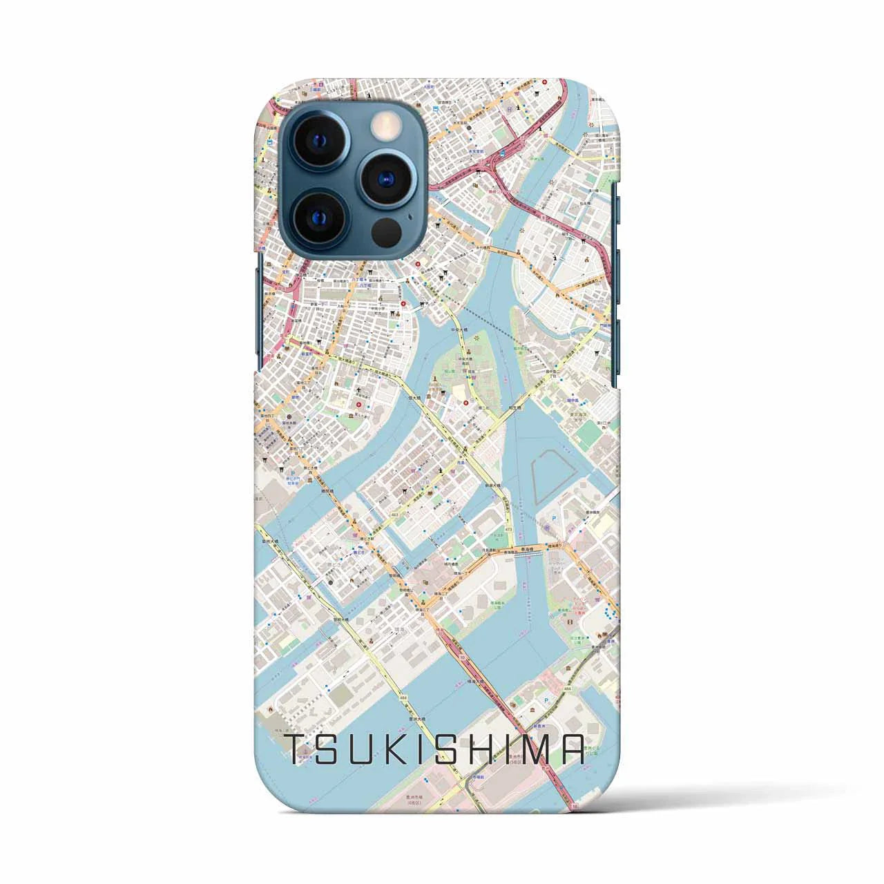 【月島(東京都)】地図柄iPhoneケース(バックカバータイプ)