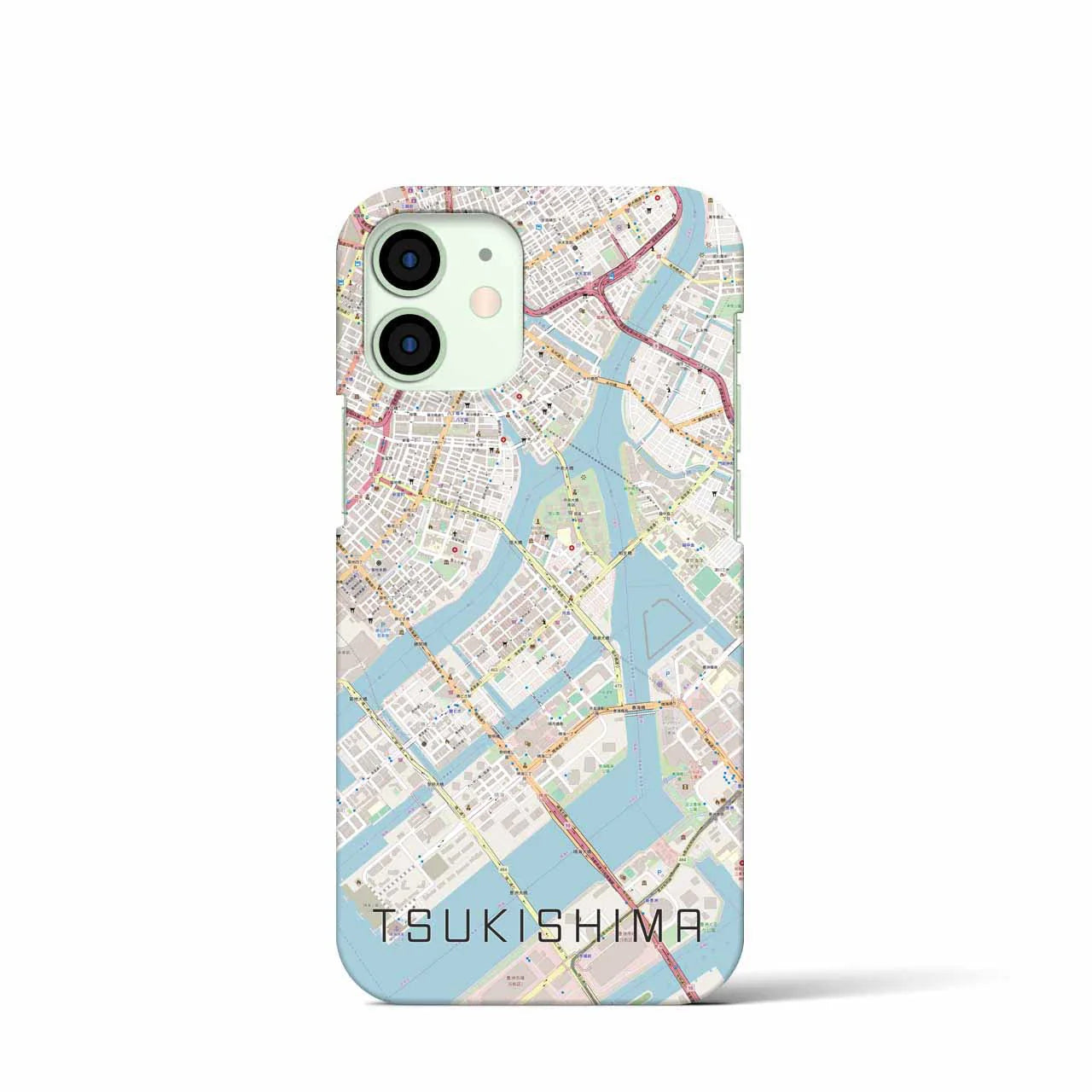 【月島(東京都)】地図柄iPhoneケース(バックカバータイプ)