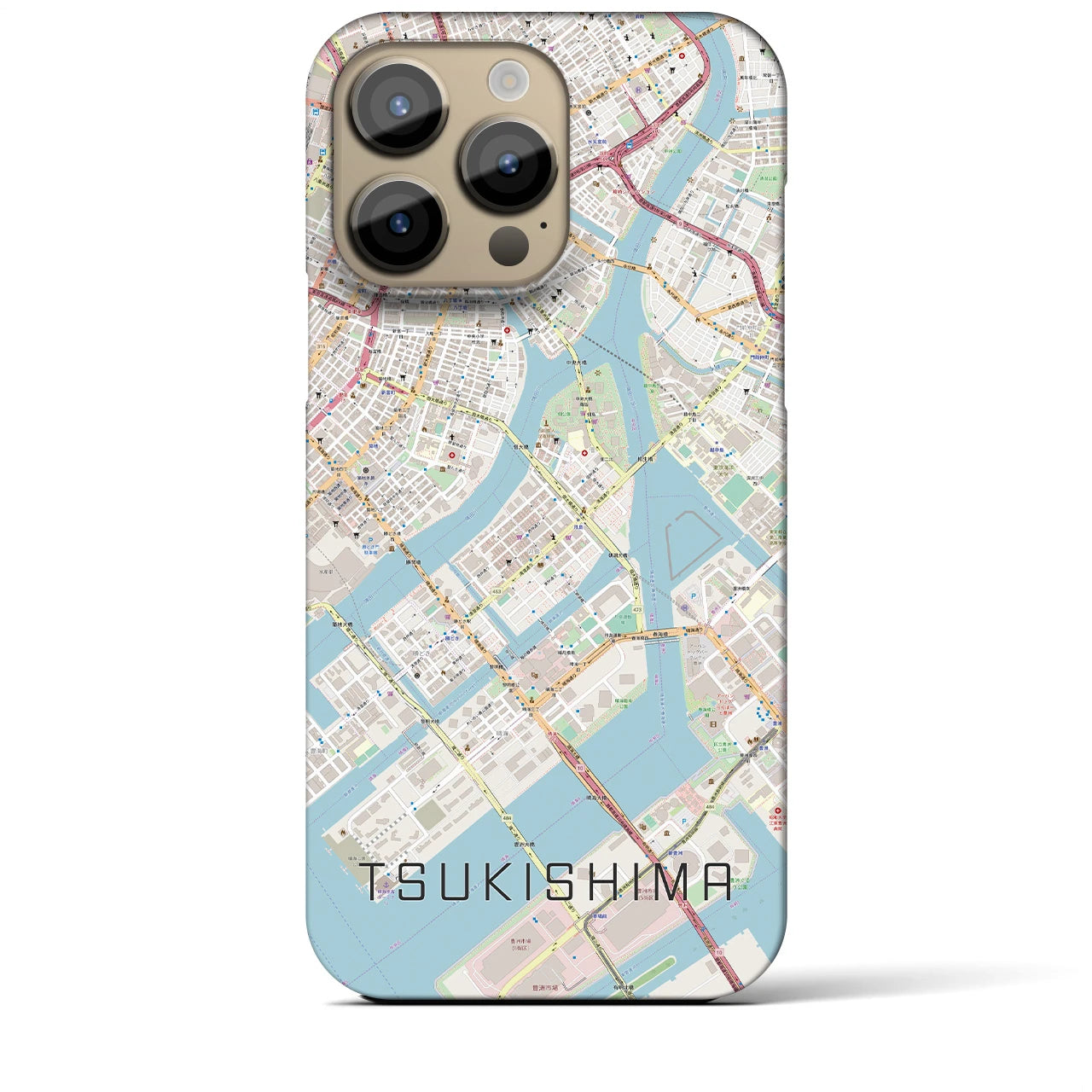 【月島(東京都)】地図柄iPhoneケース(バックカバータイプ)
