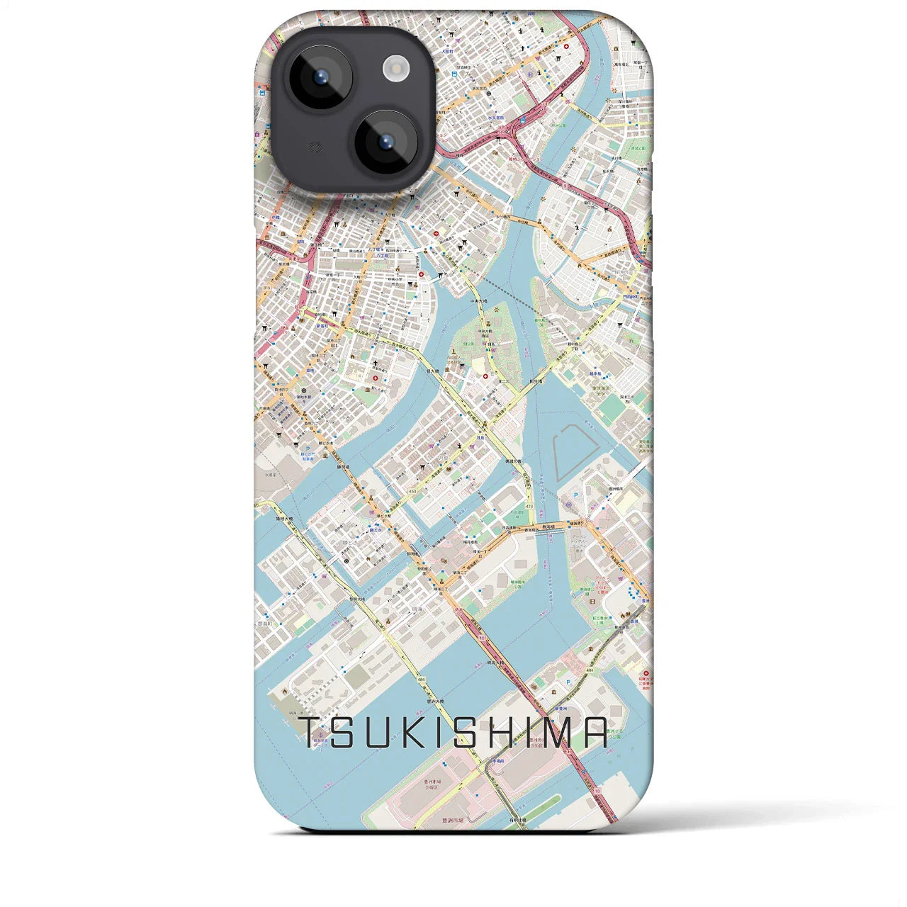 【月島(東京都)】地図柄iPhoneケース(バックカバータイプ)
